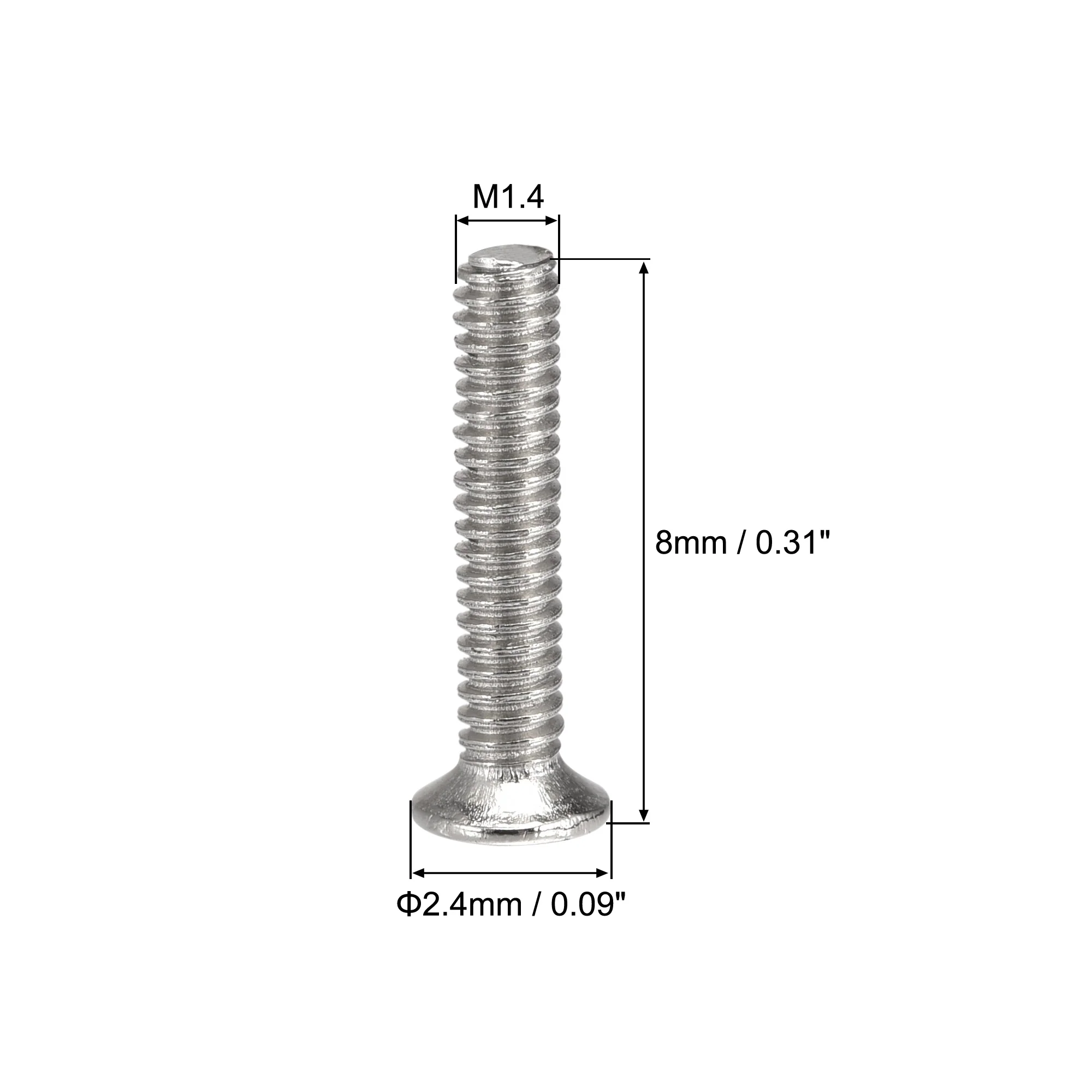 Uxcell M1.4 x 8mm Tiny Screws Phillips Flat Head Screws Machine Screws 500pcs - Image 3