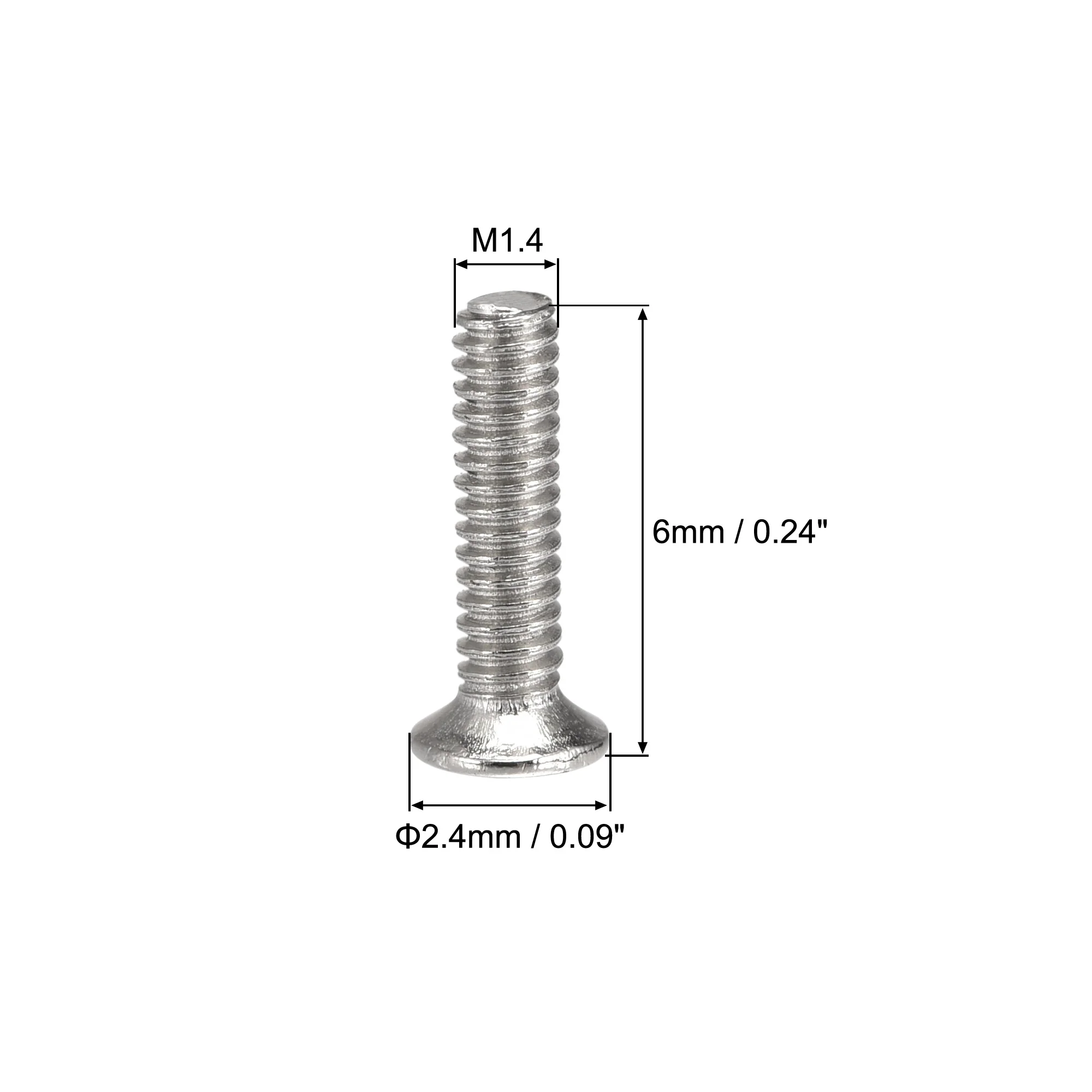 Uxcell M1.4 x 6mm Tiny Screws Phillips Flat Head Screws Machine Screws 150pcs - Image 3