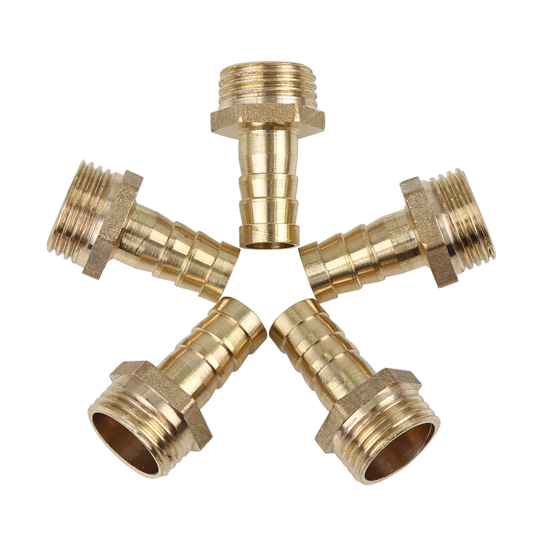 5pcs Brass Hose Tail Barb Fitting Connector 12mm Hose ID x 1/2" Male NPT for Car