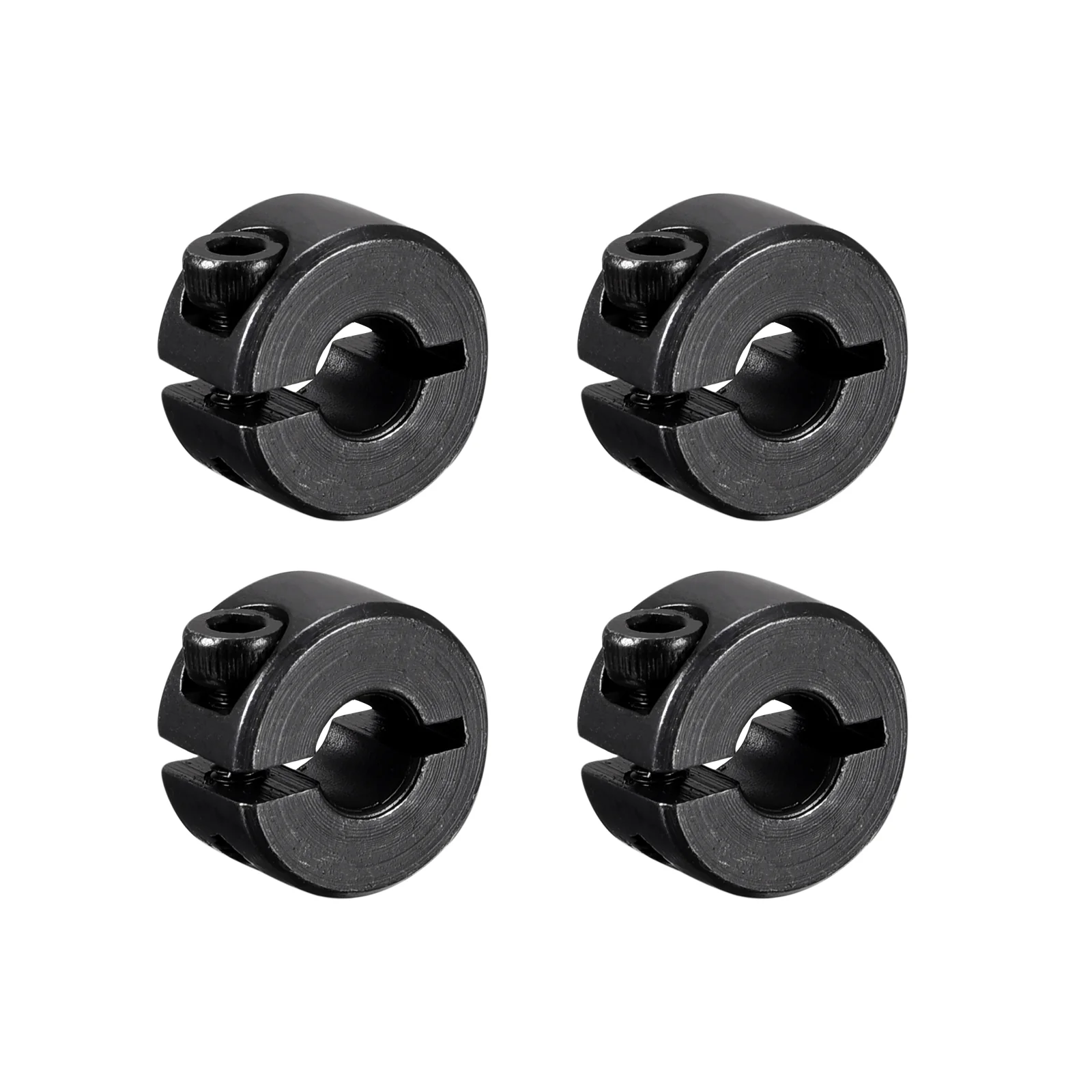 Shaft Collar 0.24" Single Split Carbon Steel Collar W Set Screw Black 4 Pack
