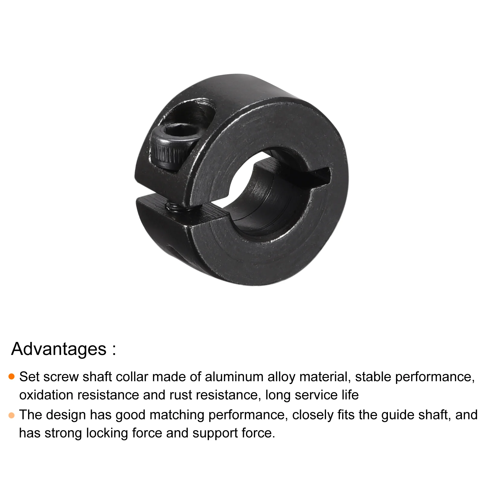 Shaft Collar 0.31" Single Split Carbon Steel Collar W Set Screw Black 2 Pack - Image 4