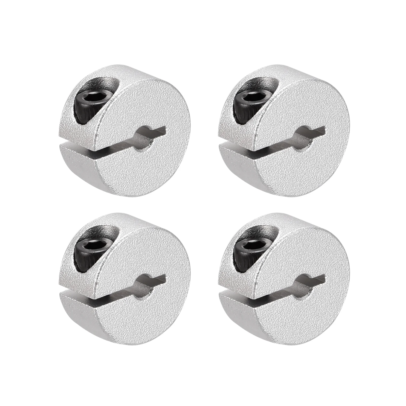 Shaft Collar 0.2" Single Split Aluminum Collar W Set Screw Silver Tone 4 Pack