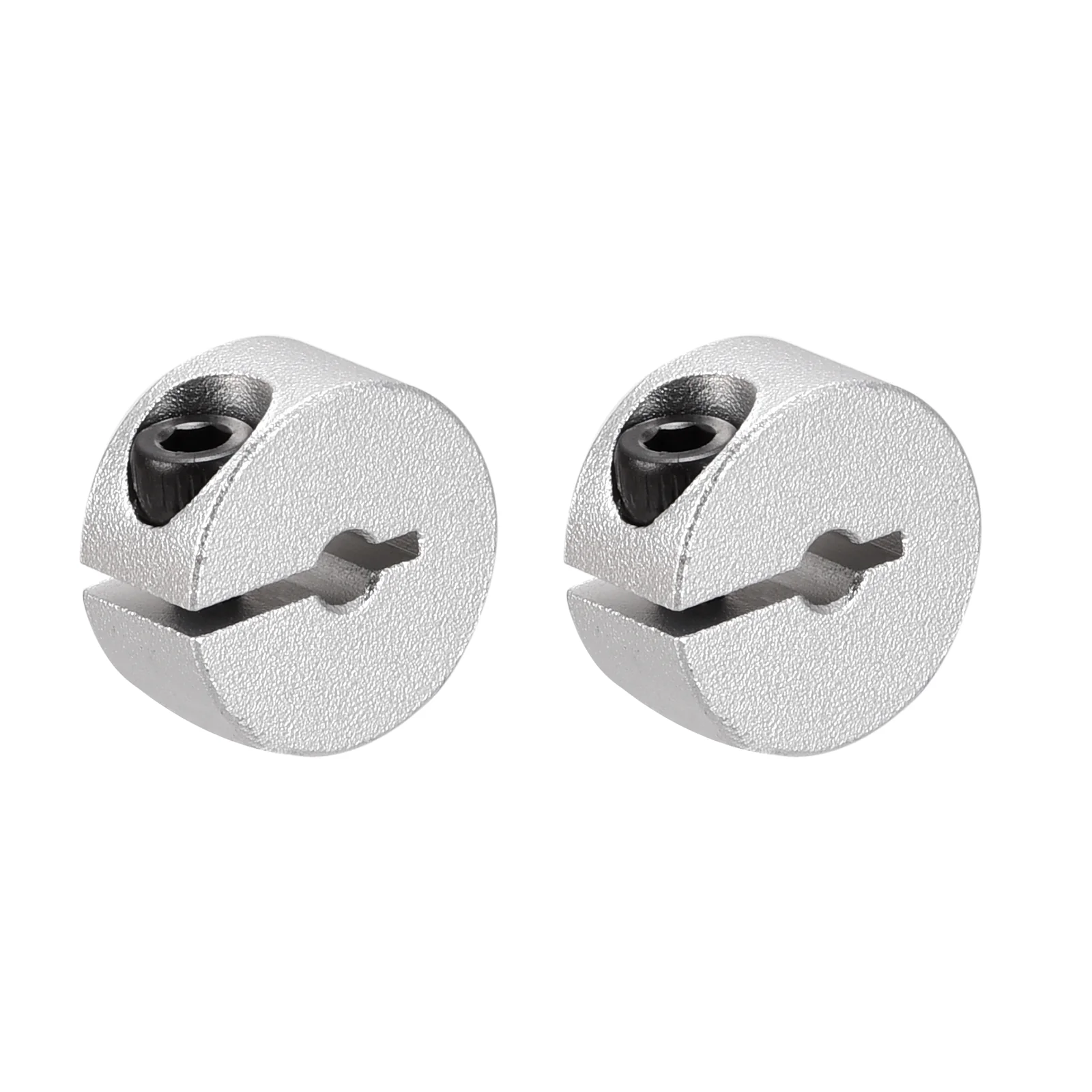 Shaft Collar 0.24" Single Split Aluminum Collar W Set Screw Silver Tone 2 Pack