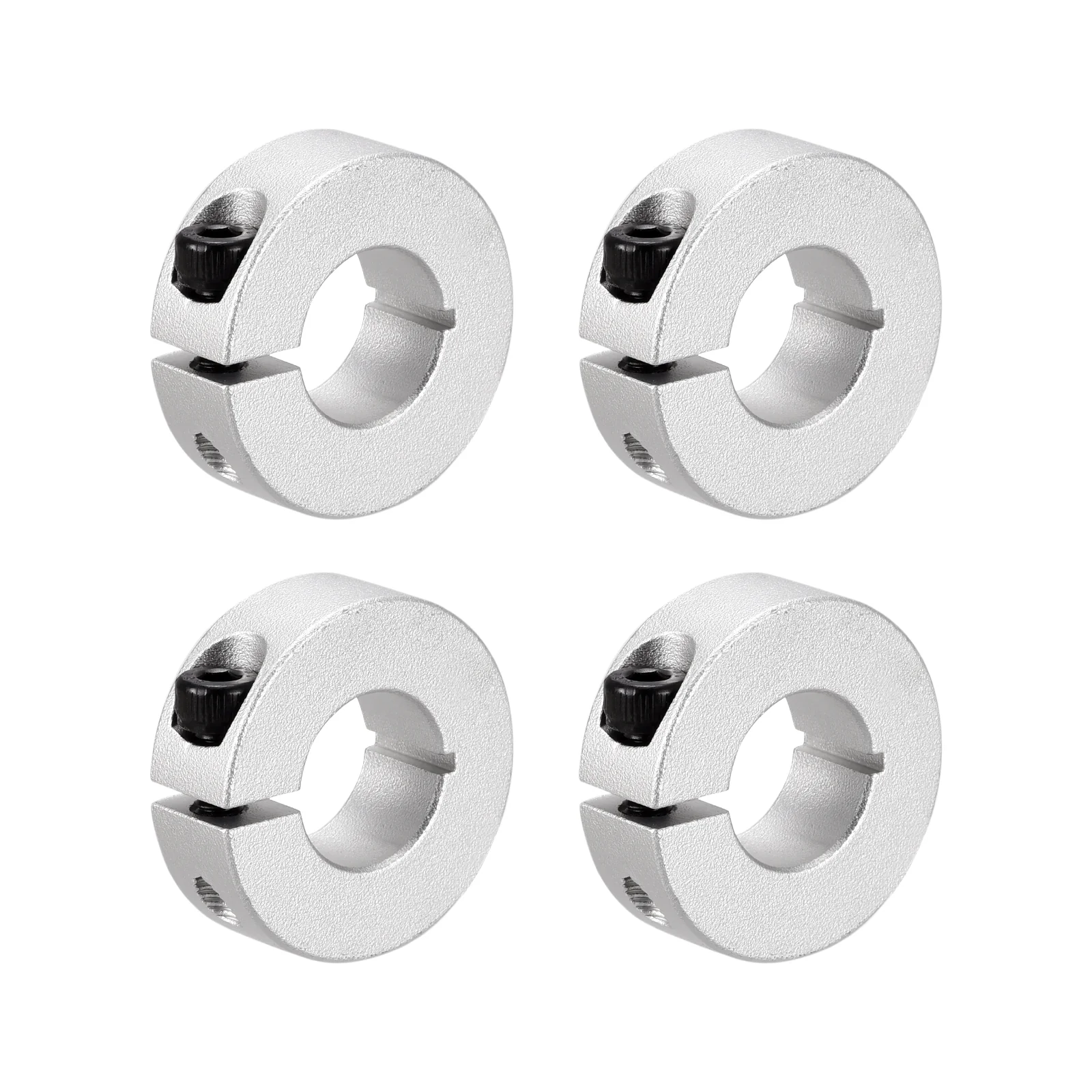 Shaft Collar 0.51" Single Split Aluminum Collar W Set Screw Silver Tone 4 Pack