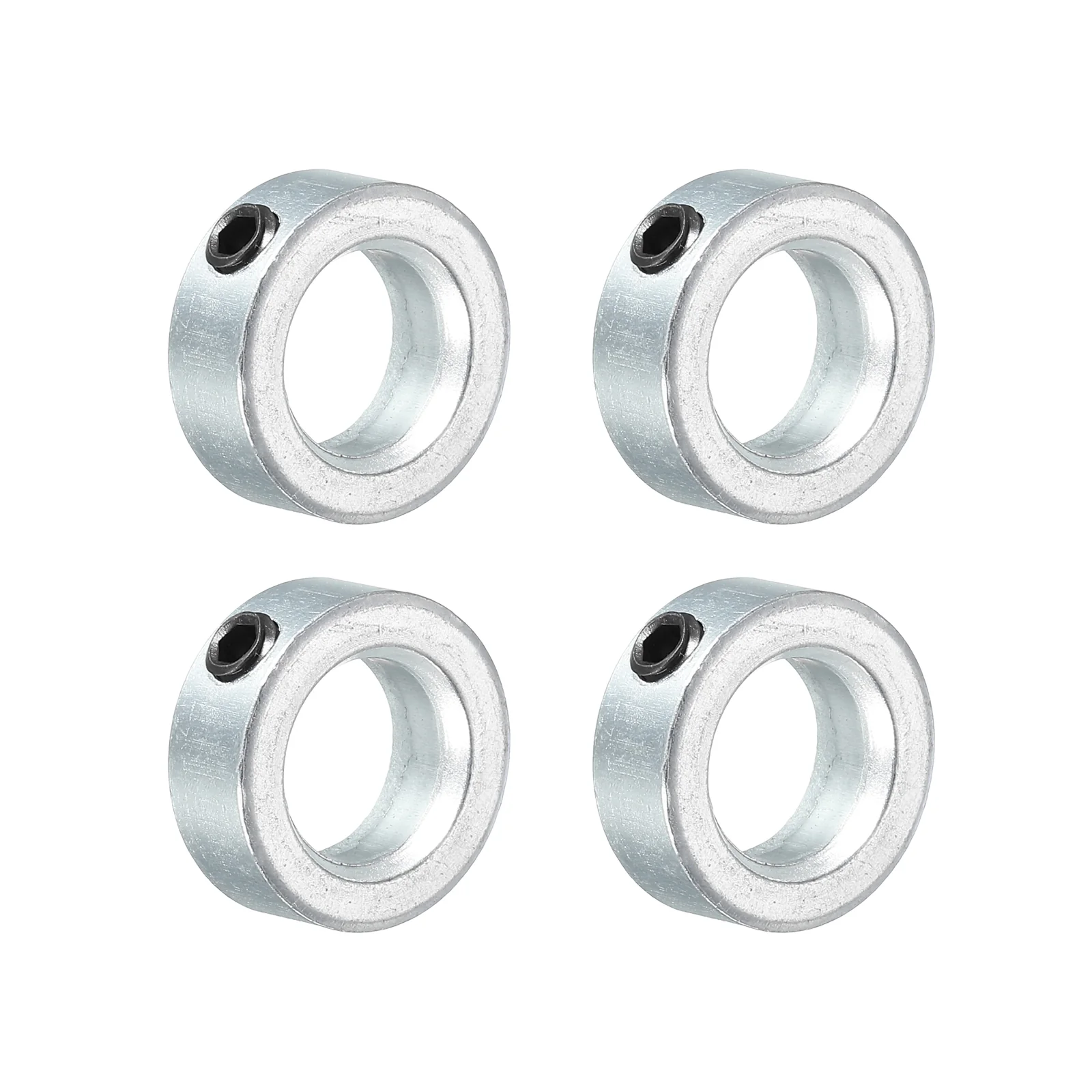 Shaft Collar 9/16" Bore Zinc Plated Carbon Steel Set Screw Style Clamping Collars Silver Tone 4 Pack