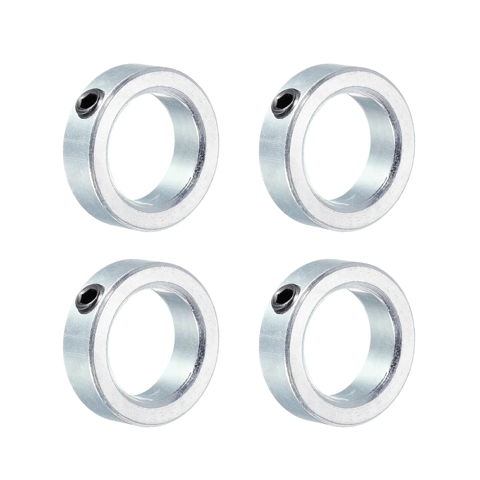 Shaft Collar 1"/25mm Bore Zinc Plated Carbon Steel Set Screw Silver Tone 4 Pack