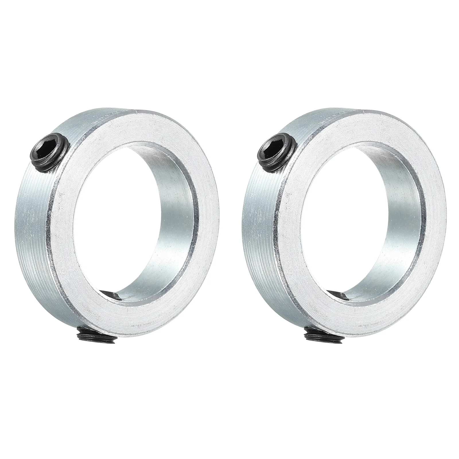 Shaft Collar 1-3/8" Bore Zinc Plated Carbon Steel Set Screw Silver Tone 2 Pack