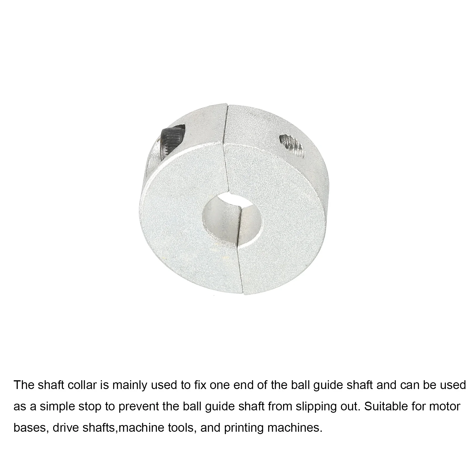 Shaft Collar 0.39" Double Split Aluminum Collar W Set Screw Silver Tone - Image 3