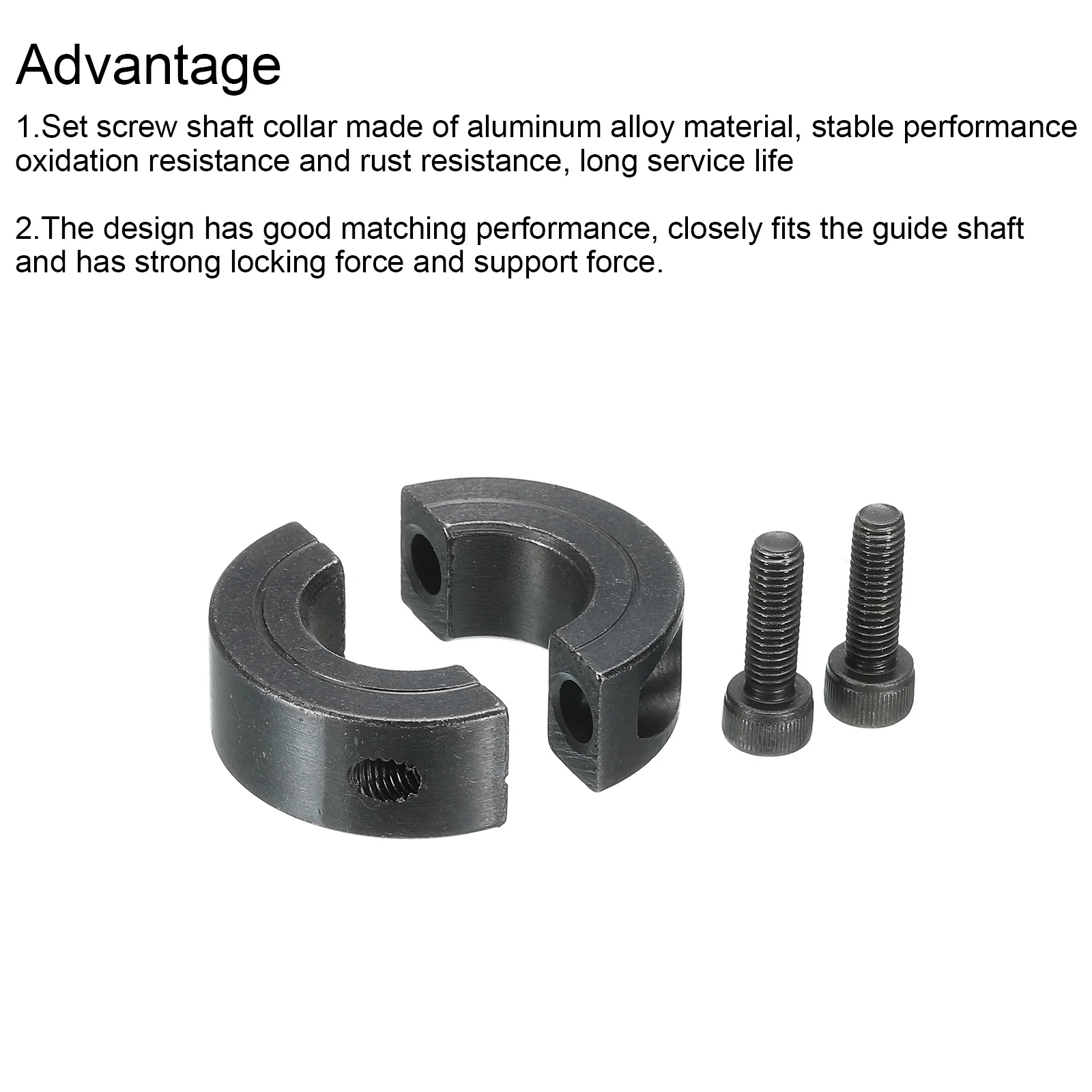 Shaft Collar 0.71" Double Split Carbon Steel Collar W Set Screw Black - Image 4