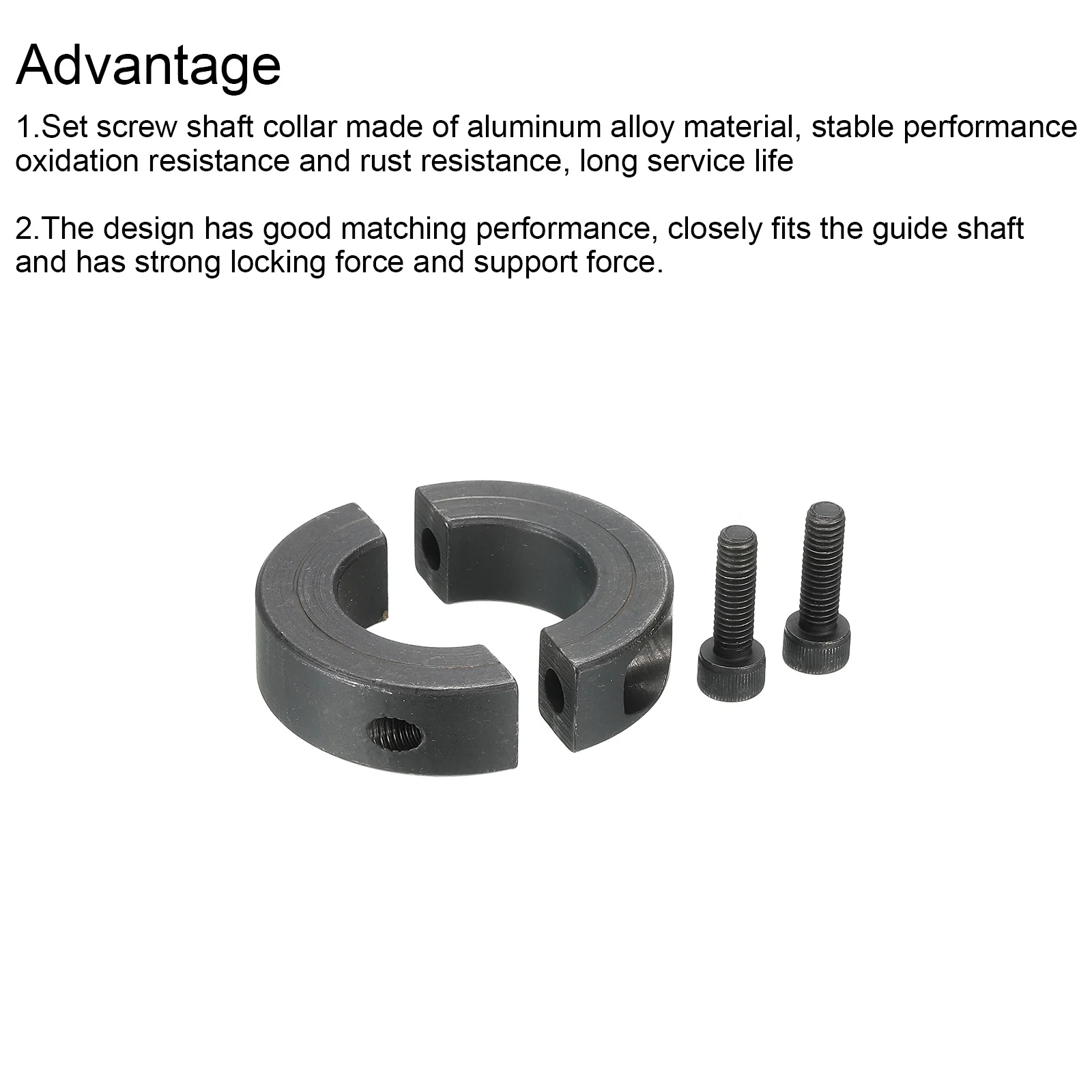 Shaft Collar 1.18" Double Split Carbon Steel Collar W Set Screw Black - Image 4