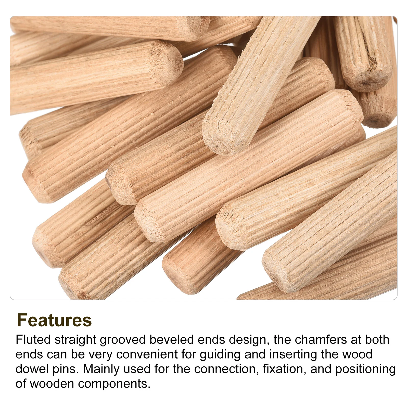 Uxcell Wooden Dowel Pins Wood Dowel Pegs Kiln Dried Hardwood for Woodworking Furniture Shelf - Image 67