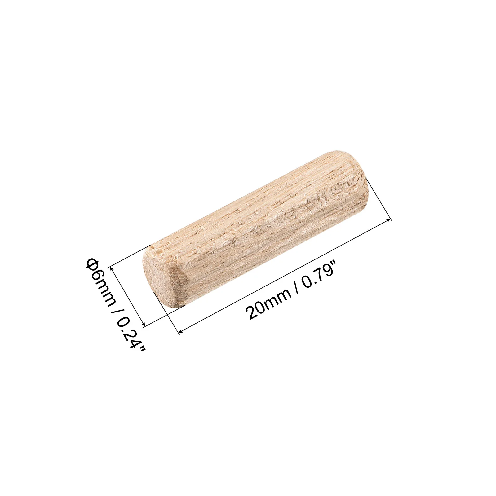 Uxcell Wooden Dowel Pins Fluted Beveled Ends Wood Dowel Pegs Kiln Dried Hardwood for Woodworking Furniture Shelf - Image 2