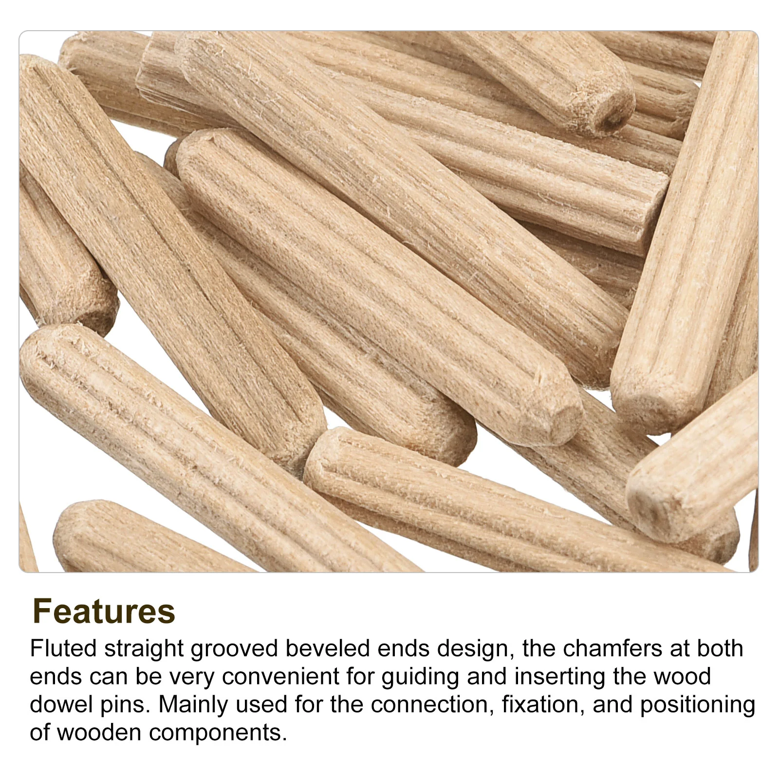 Uxcell Wooden Dowel Pins Fluted Beveled Ends Wood Dowel Pegs Kiln Dried Hardwood for Woodworking Furniture Shelf - Image 32