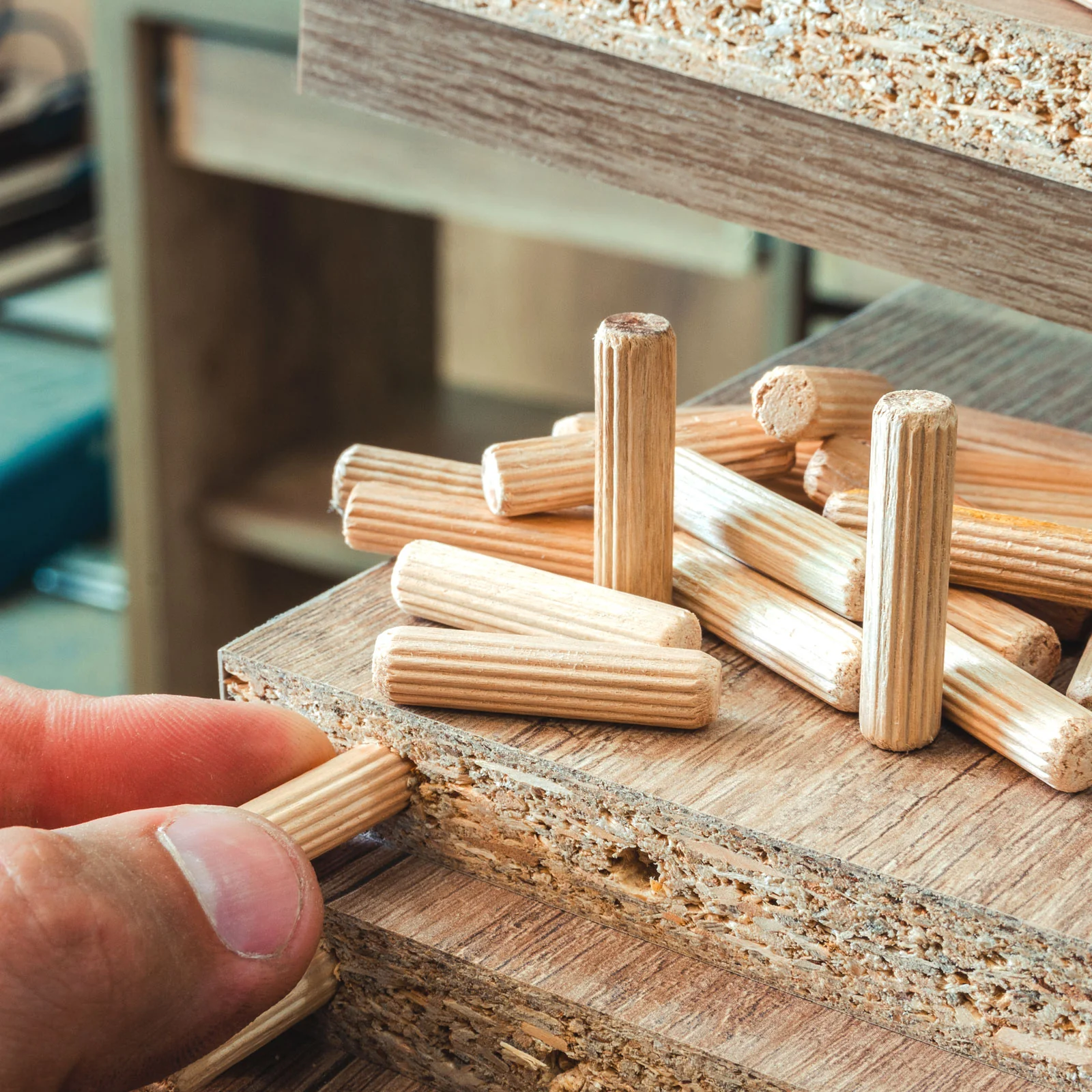 Uxcell Wooden Dowel Pins Fluted Beveled Ends Wood Dowel Pegs Kiln Dried Hardwood for Woodworking Furniture Shelf - Image 54