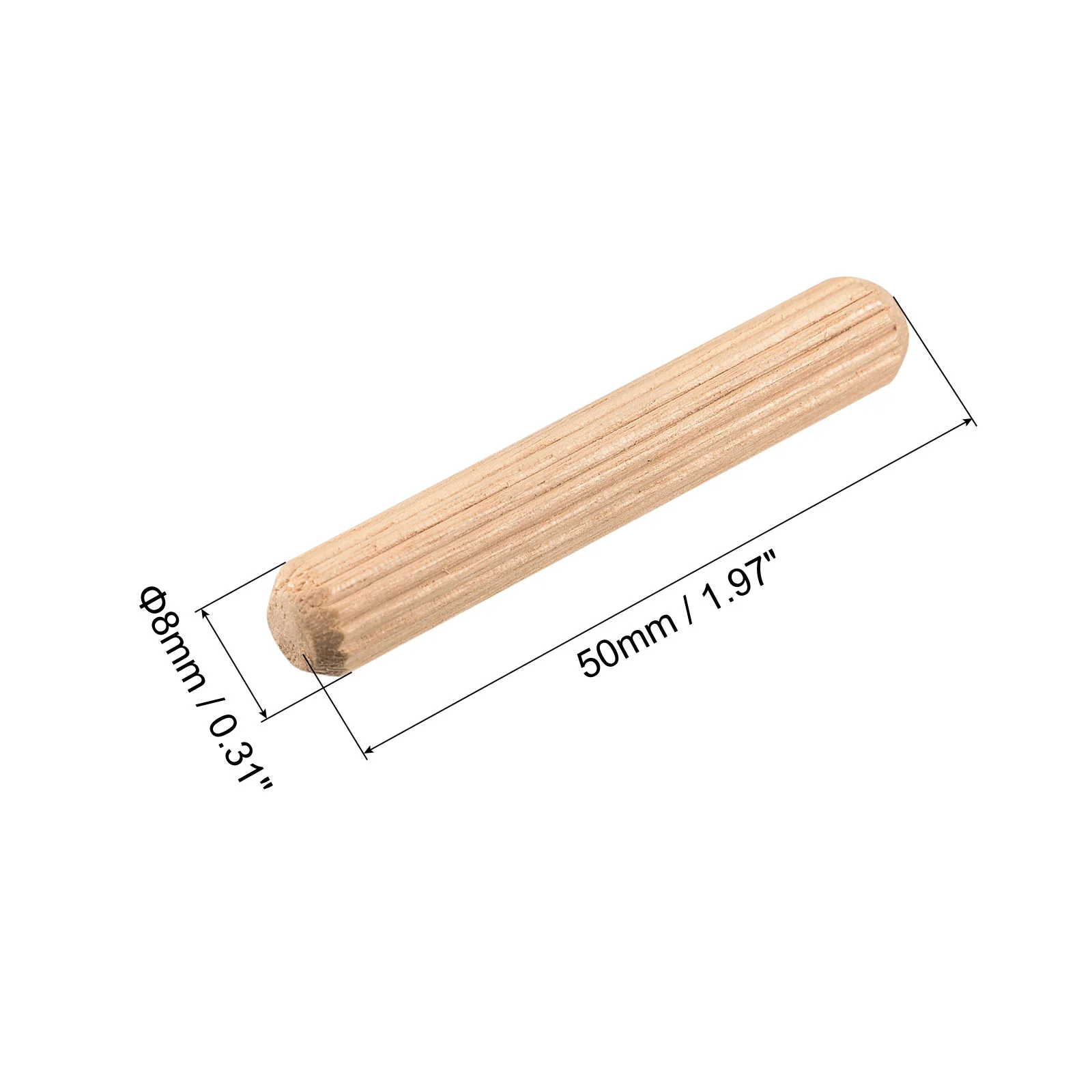 Uxcell Wooden Dowel Pins Fluted Beveled Ends Wood Dowel Pegs Kiln Dried Hardwood for Woodworking Furniture Shelf - Image 58