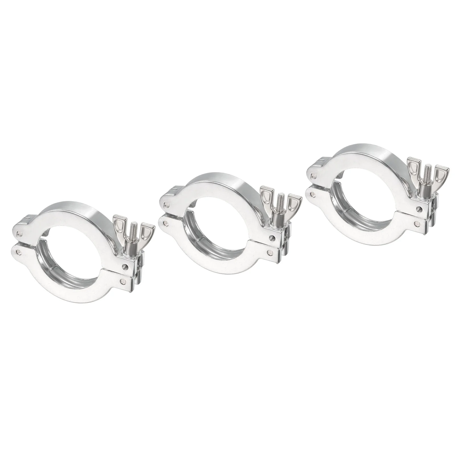 KF-40 Vacuum Clamp, 3 Pack Hose Clamp with Wing Nut for Ferrule, Silver