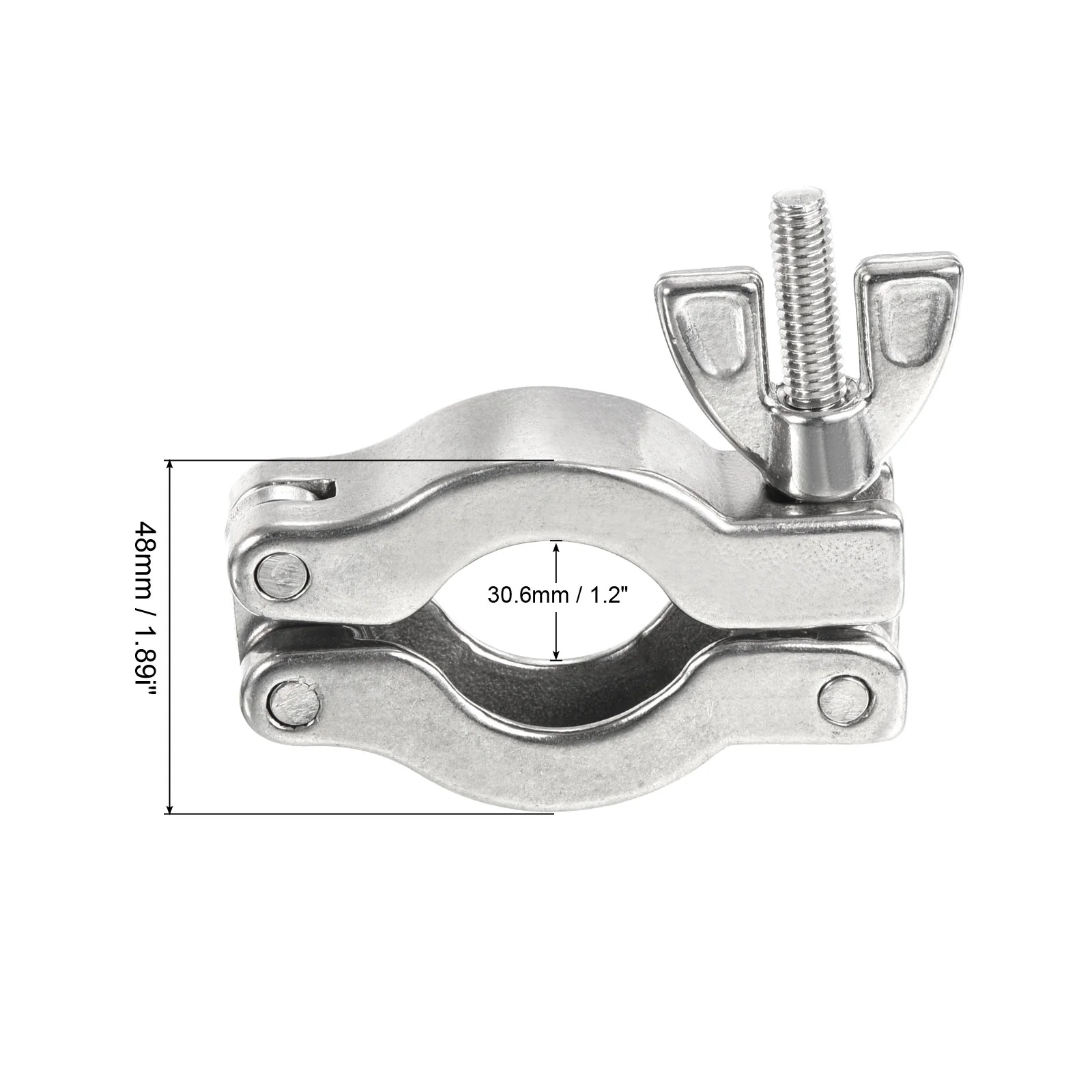 KF-25 Vacuum Clamp, 1 Pack Hose Clamp with Wing Nut for Ferrule, Silver - Image 2