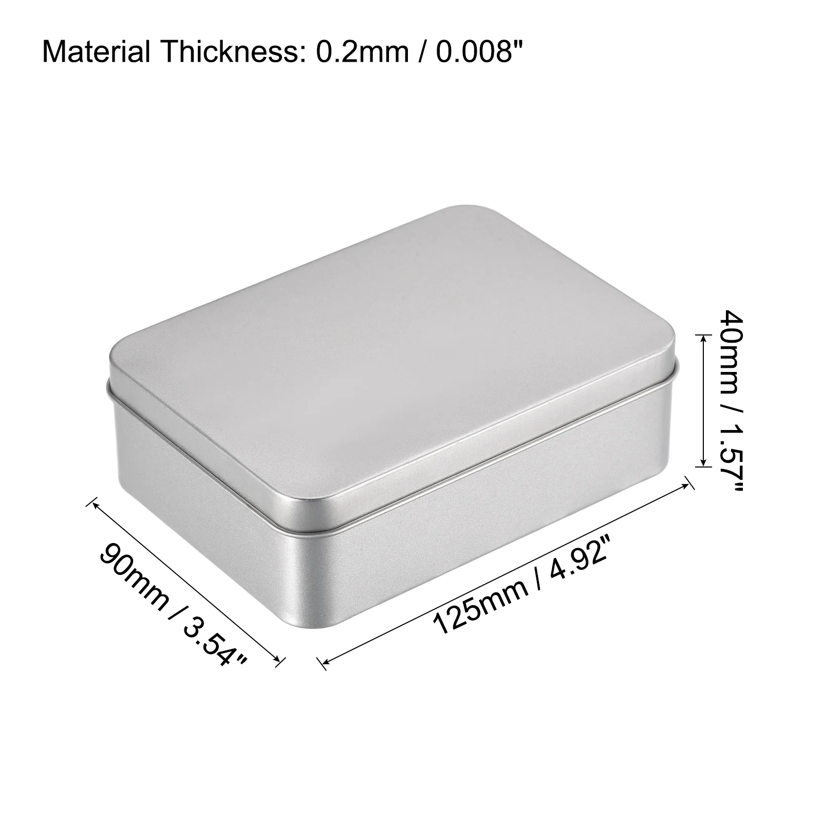 Metal Tin Box, Rectangular Empty Tinplate Storage Containers with Lids - Image 26