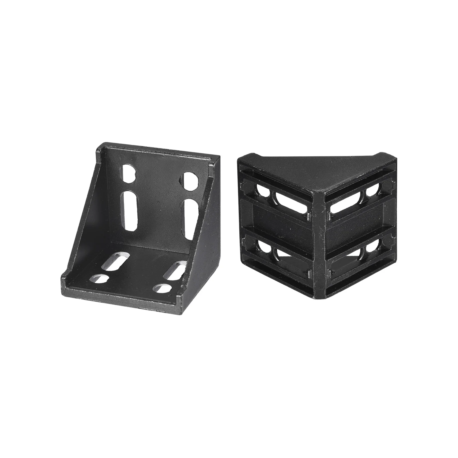 Uxcell 4Pcs Inside Corner Bracket Gusset, 56x56x59mm 6060 Angle Connectors for 6060 Series Aluminum Extrusion Profile Black - Image 4