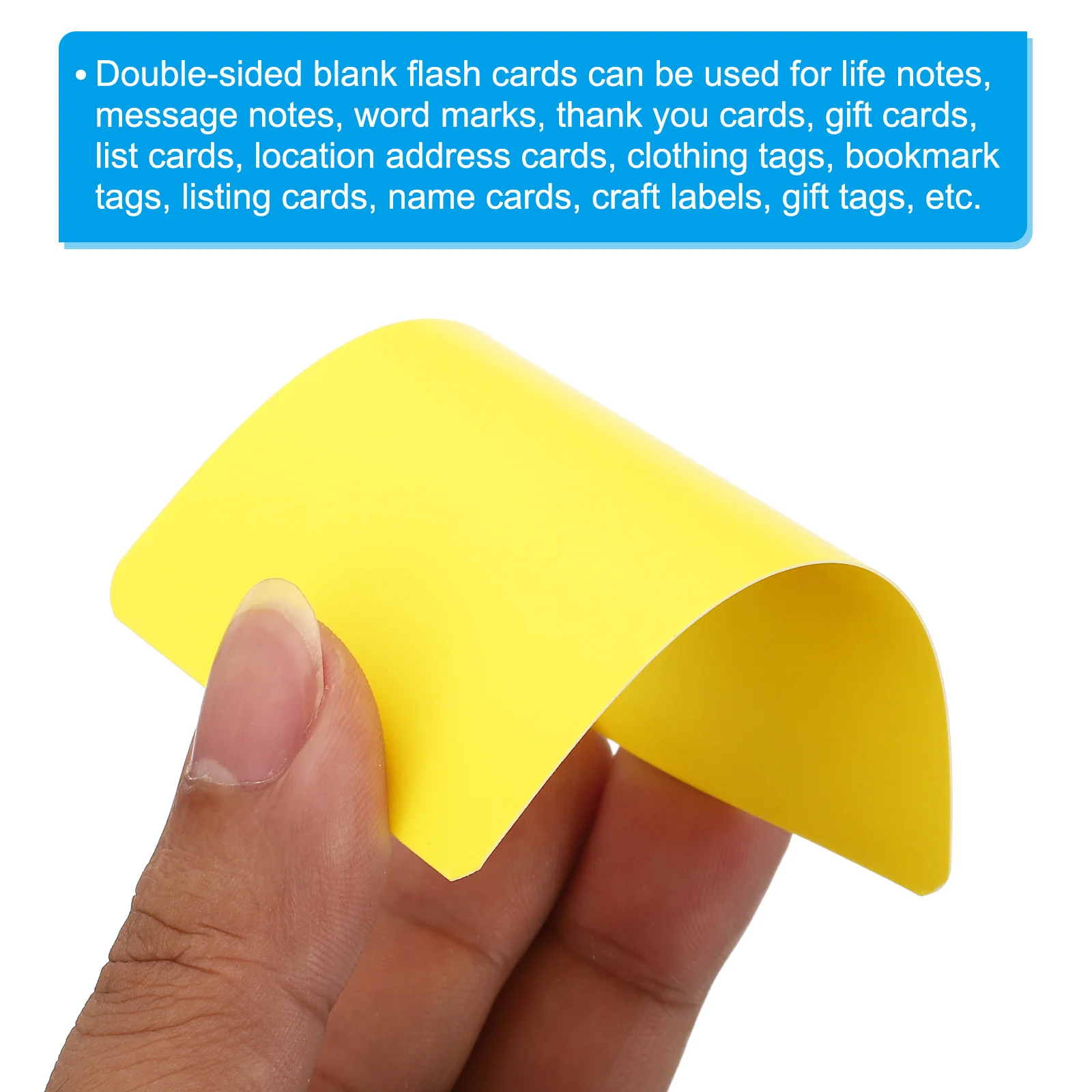 3.5" x 2" Blank Paper Business Cards, 90 Pack Small Index Flash Cards , Yellow - Image 4