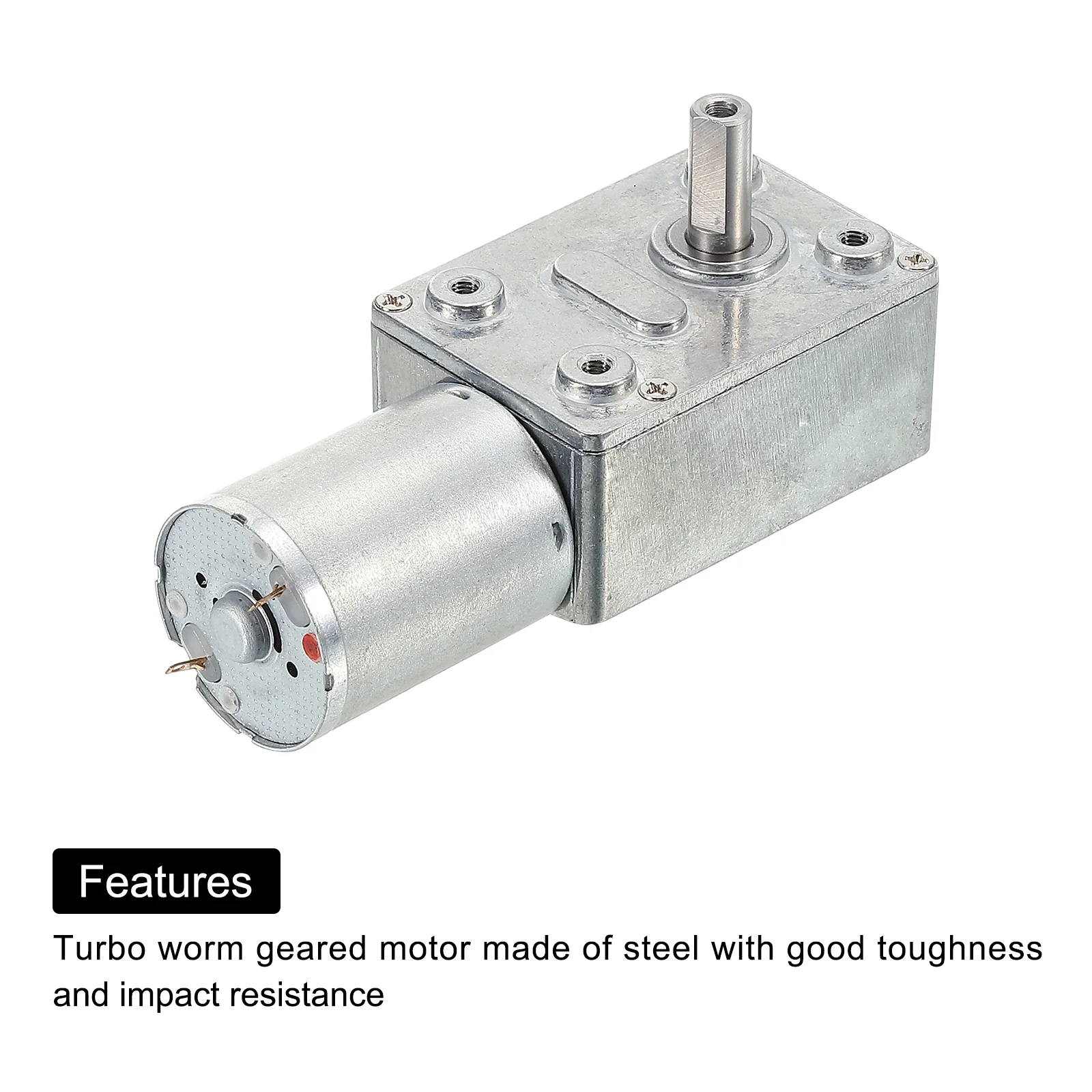 DC 12V 3.3RPM Turbo Worm Geared Motor 6mm D Shaft Electric Motor - Image 5