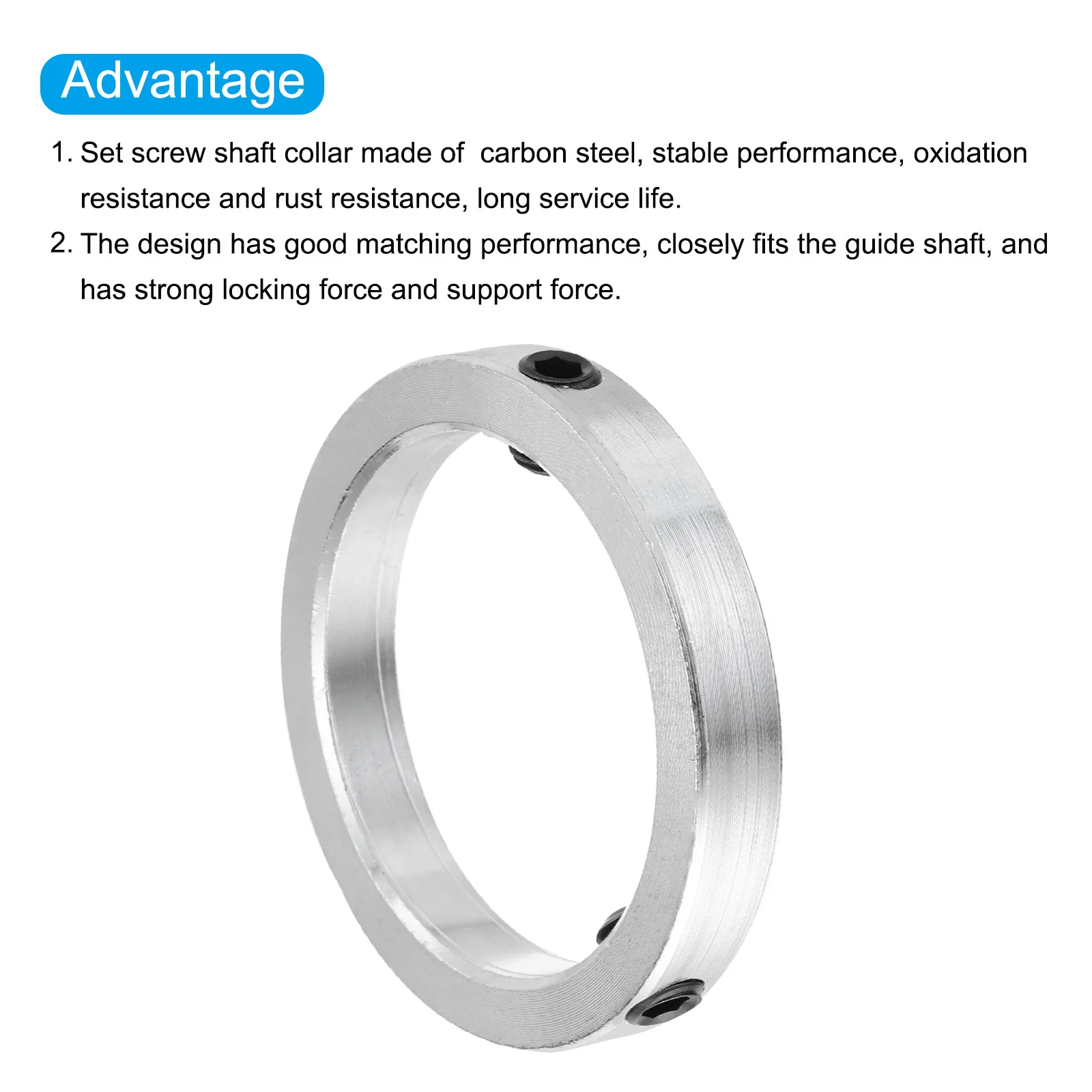 Shaft Collar 3 Inch Bore Zinc Plated Carbon Steel Set Screw Style Clamping Collars Silver 1 Pcs - Image 4