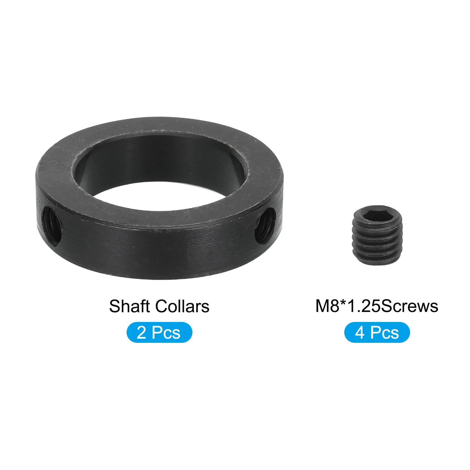 Shaft Collar 1.3 Inch Bore Carbon Steel Set Screw Style Clamping Collars Black 2 Pcs - Image 3