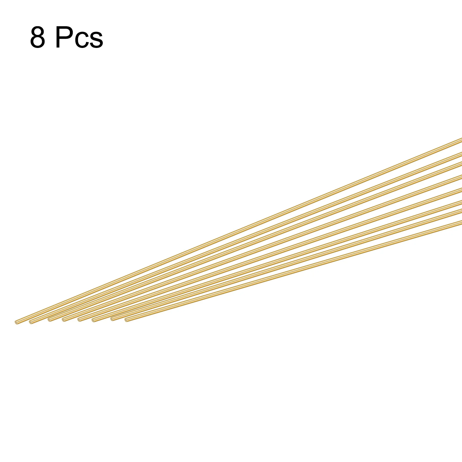 8Pcs Brass Rods 1.5mm x 200mm Round Metal Solid Shaft Rod Lathe Bar Stock Welding Sticks for Knife Handle DIY Craft Making Drift Punches, Gold - Image 3