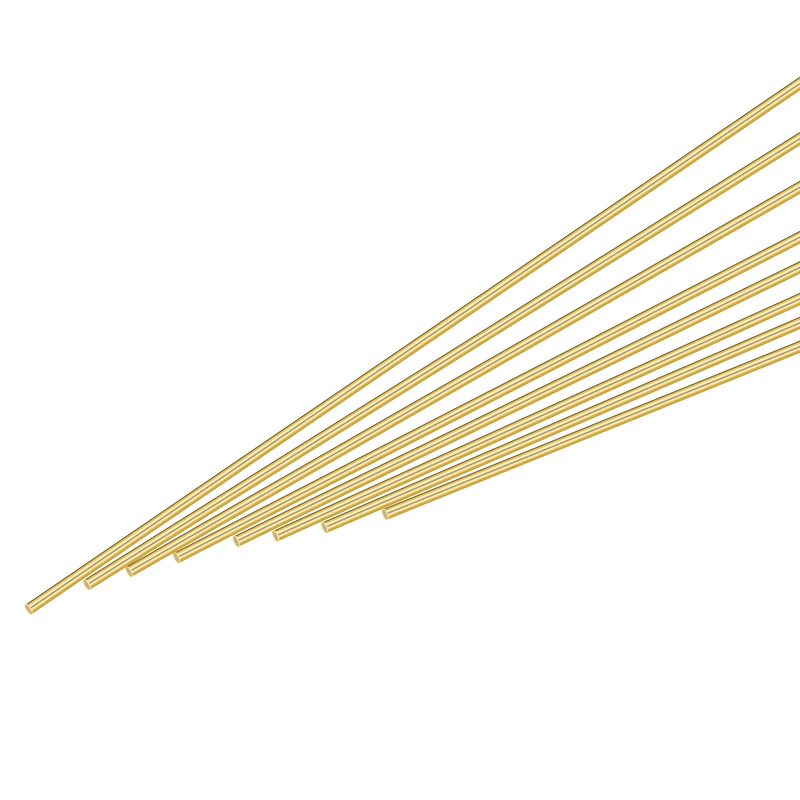 8Pcs Brass Rods 1.5mm x 150mm Round Metal Solid Shaft Rod Lathe Bar Stock Welding Sticks for Knife Handle DIY Craft Making Drift Punches, Gold