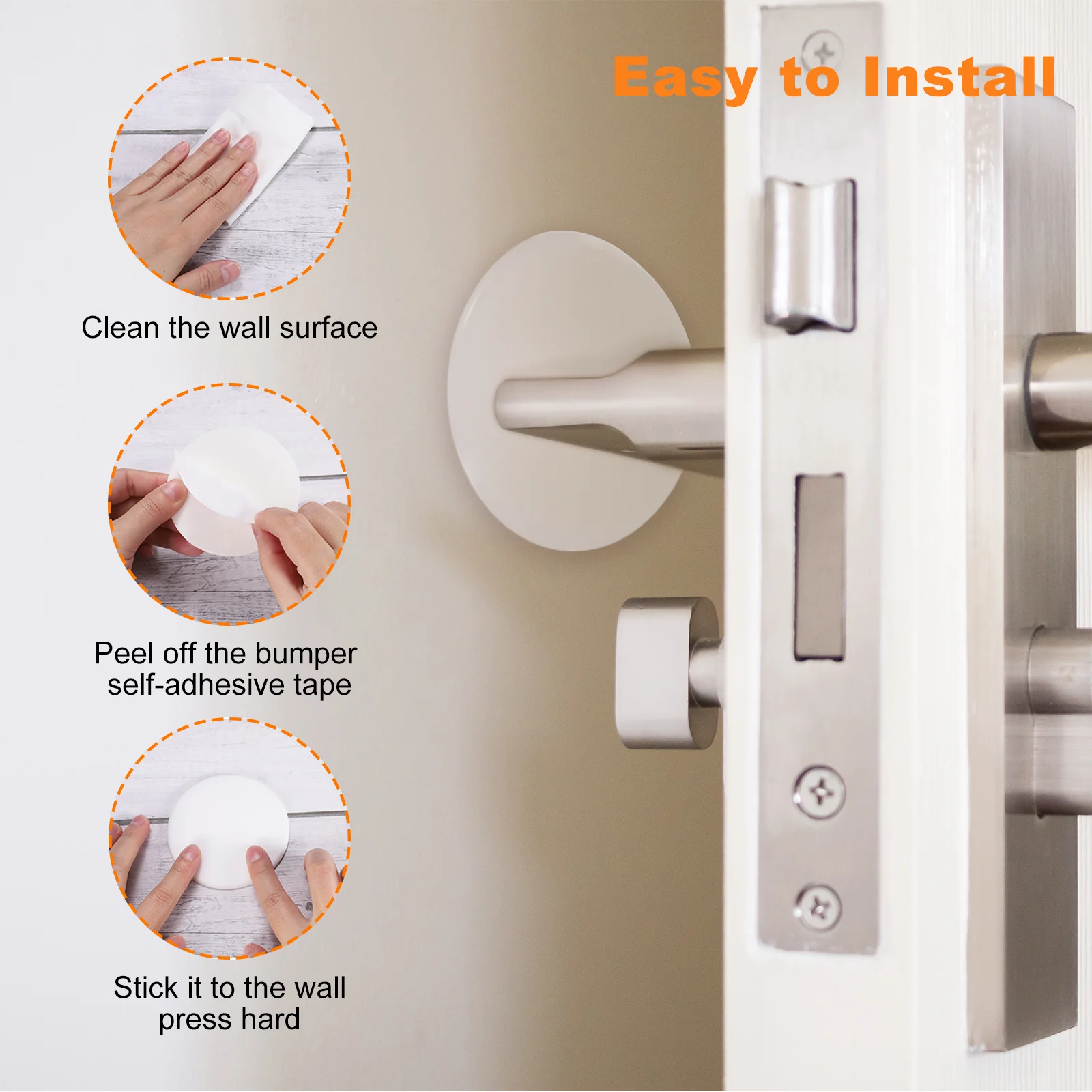 Uxcell Door Stopper Wall Protector, 1.57" Silicone Door Knob Protector, Clear 6Pcs - Image 4