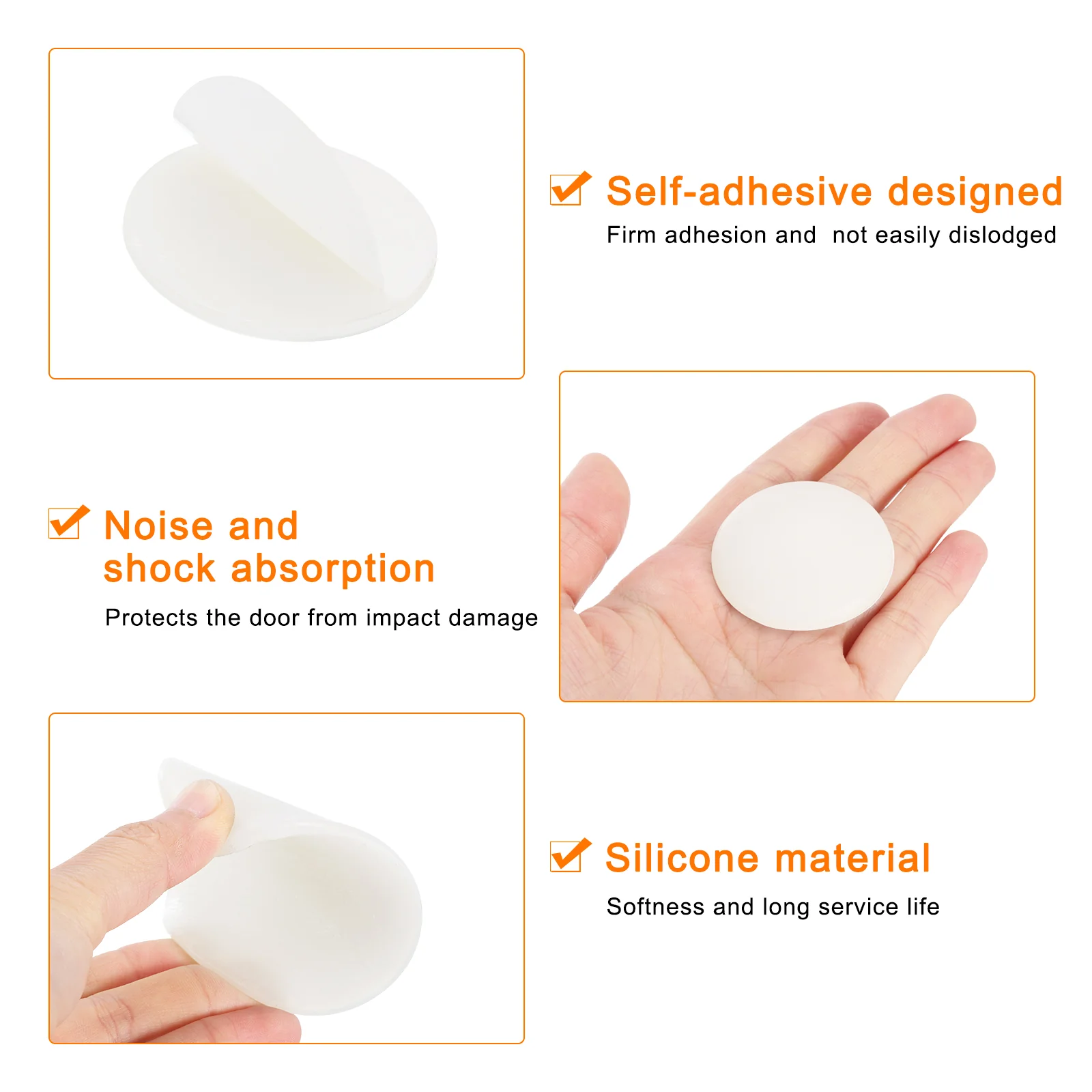 Uxcell Door Stopper Wall Protector, 1.57" Silicone Door Knob Protector, Clear 10Pcs - Image 3