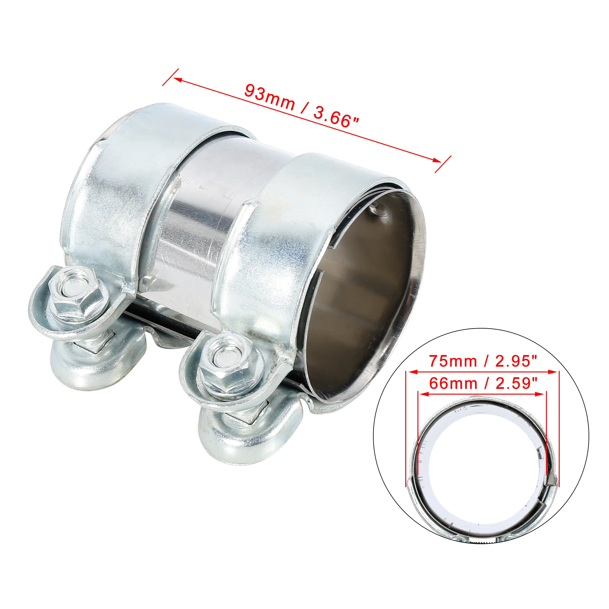Exhaust Pipe Sleeve Connector Clamp Coupler for Audi A3 A8 Quattro 66 x 93 mm - Image 5