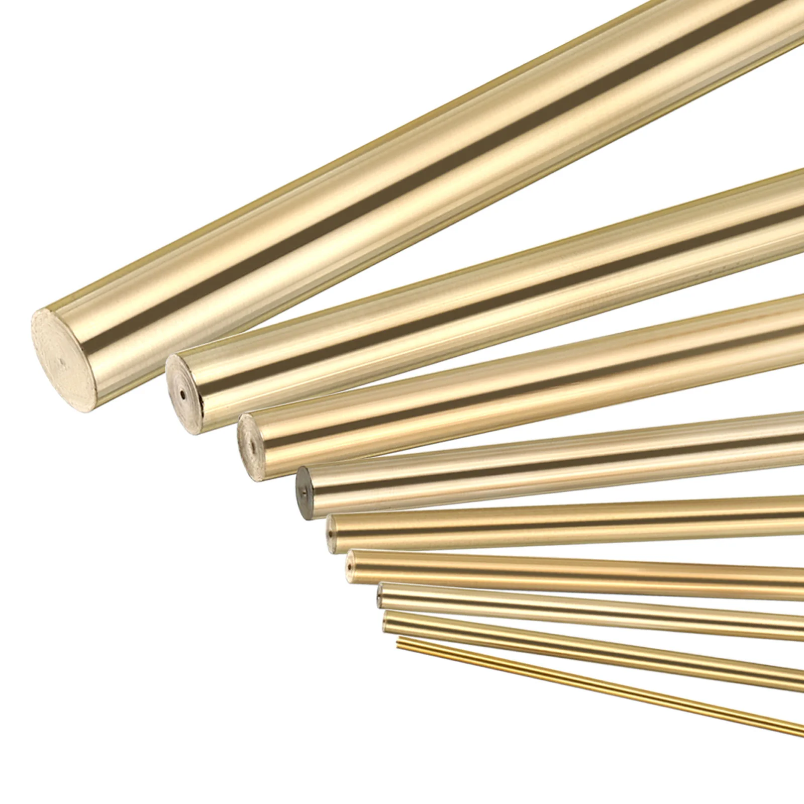Brass Rod, Brass Solid Round Rod Multiple Diameter 100mm Length Lathe Bar Stock for RC Model DIY Craft