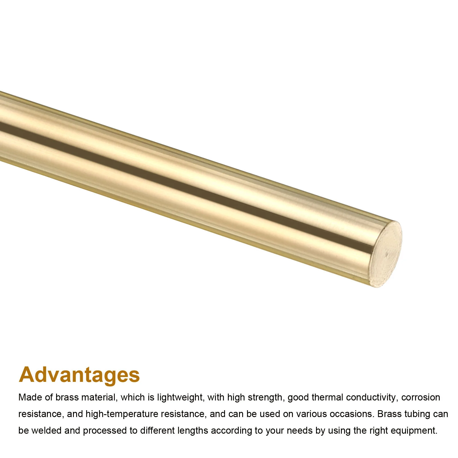 Brass Rod, Brass Solid Round Rod Multiple Diameter 300mm Length Lathe Bar Stock for RC Model DIY Craft - Image 4
