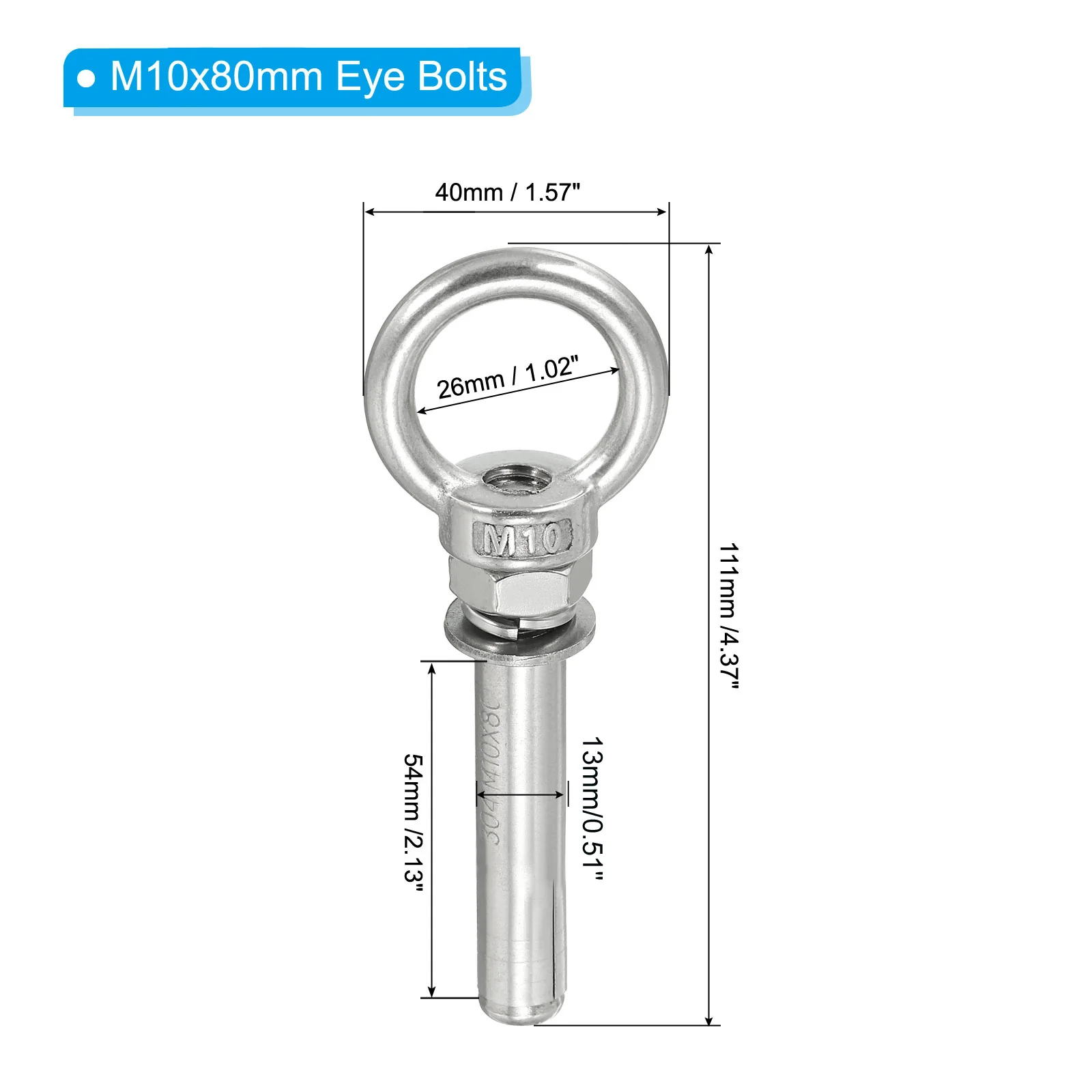 Expansion Eye Bolt 304 Stainless Steel Shoulder Eyebolt - Image 68
