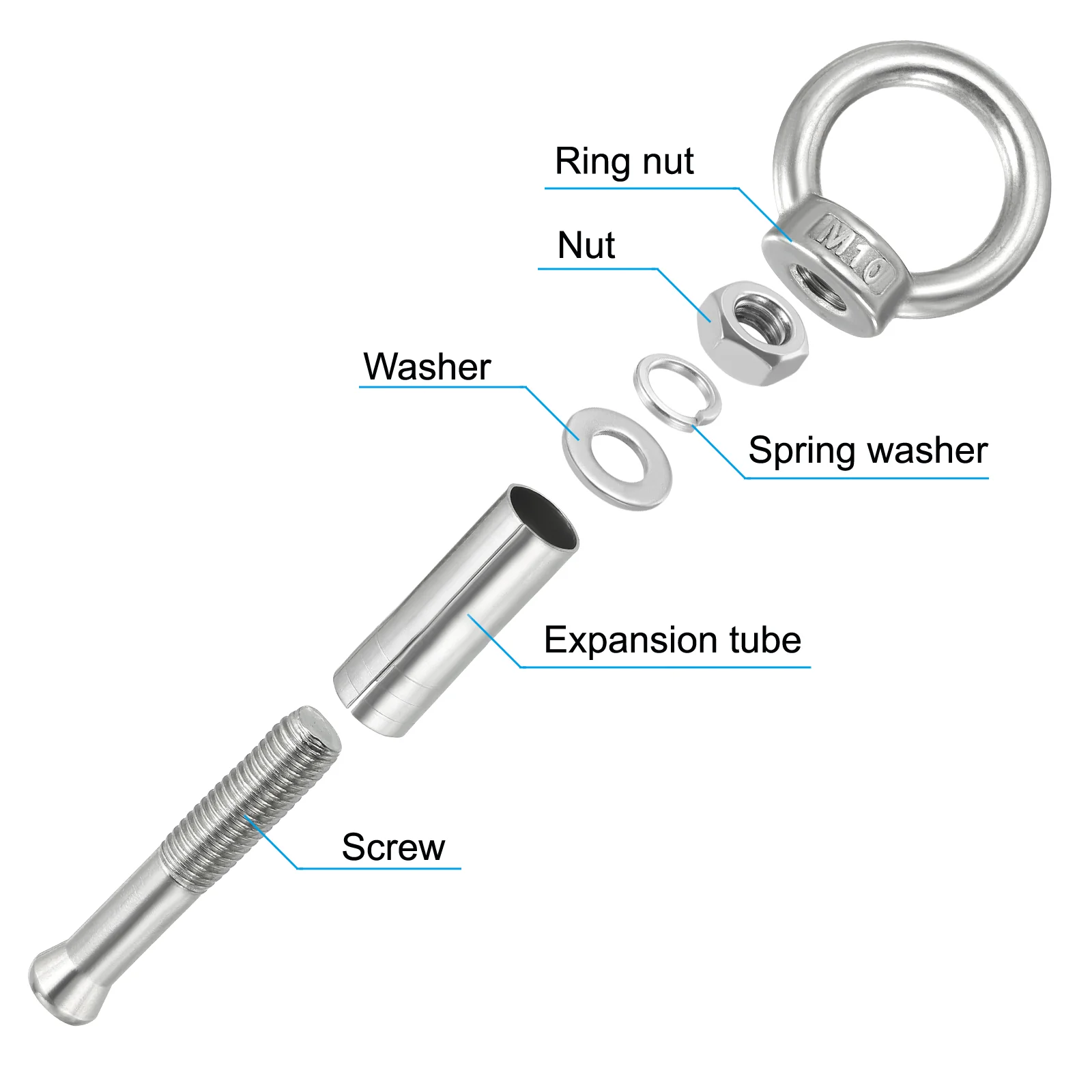 Expansion Eye Bolt 304 Stainless Steel Shoulder Eyebolt - Image 70