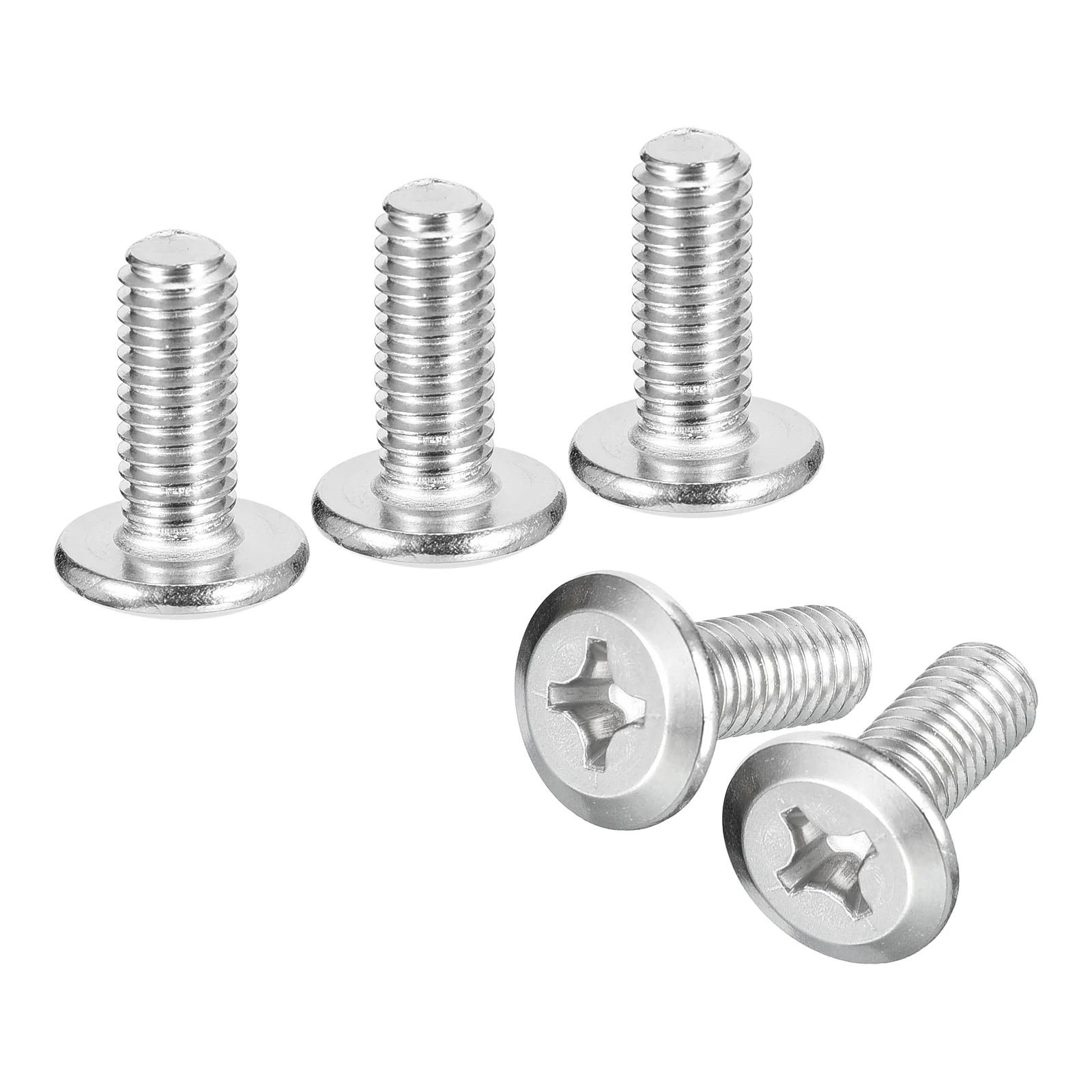 Uxcell M6x15mm Flat Round Head Phillips Head Screw, 50Pcs Phillips Drive Machine Screw