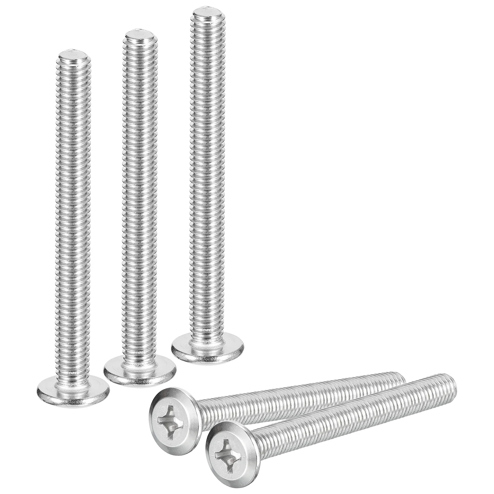 Uxcell M6x60mm Flat Round Head Phillips Head Screw, 10Pcs Phillips Drive Machine Screw