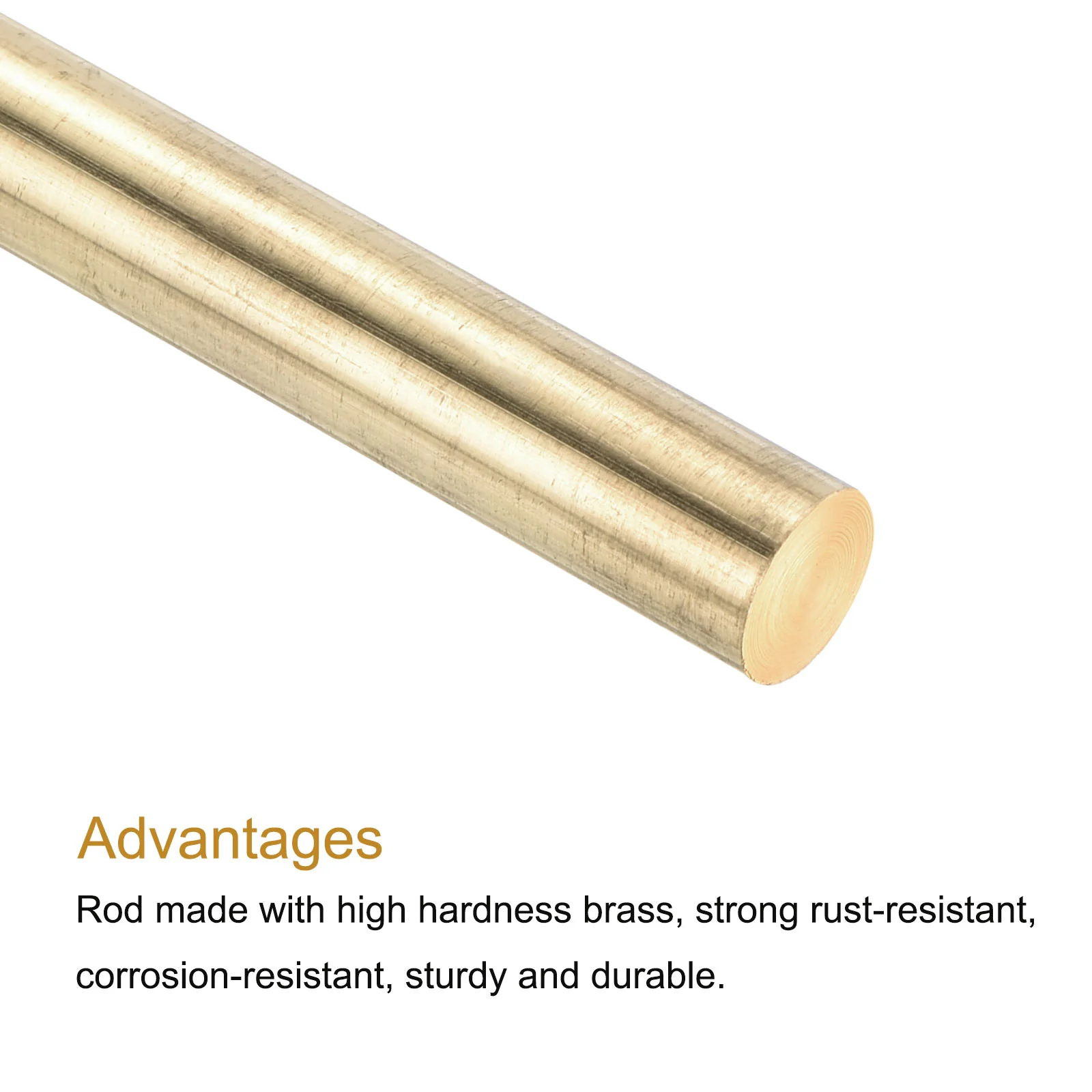 Brass Rod,Brass Solid Round Rod 9.5mm Diameter 305mm Length Lathe Bar Stock 6pcs - Image 3