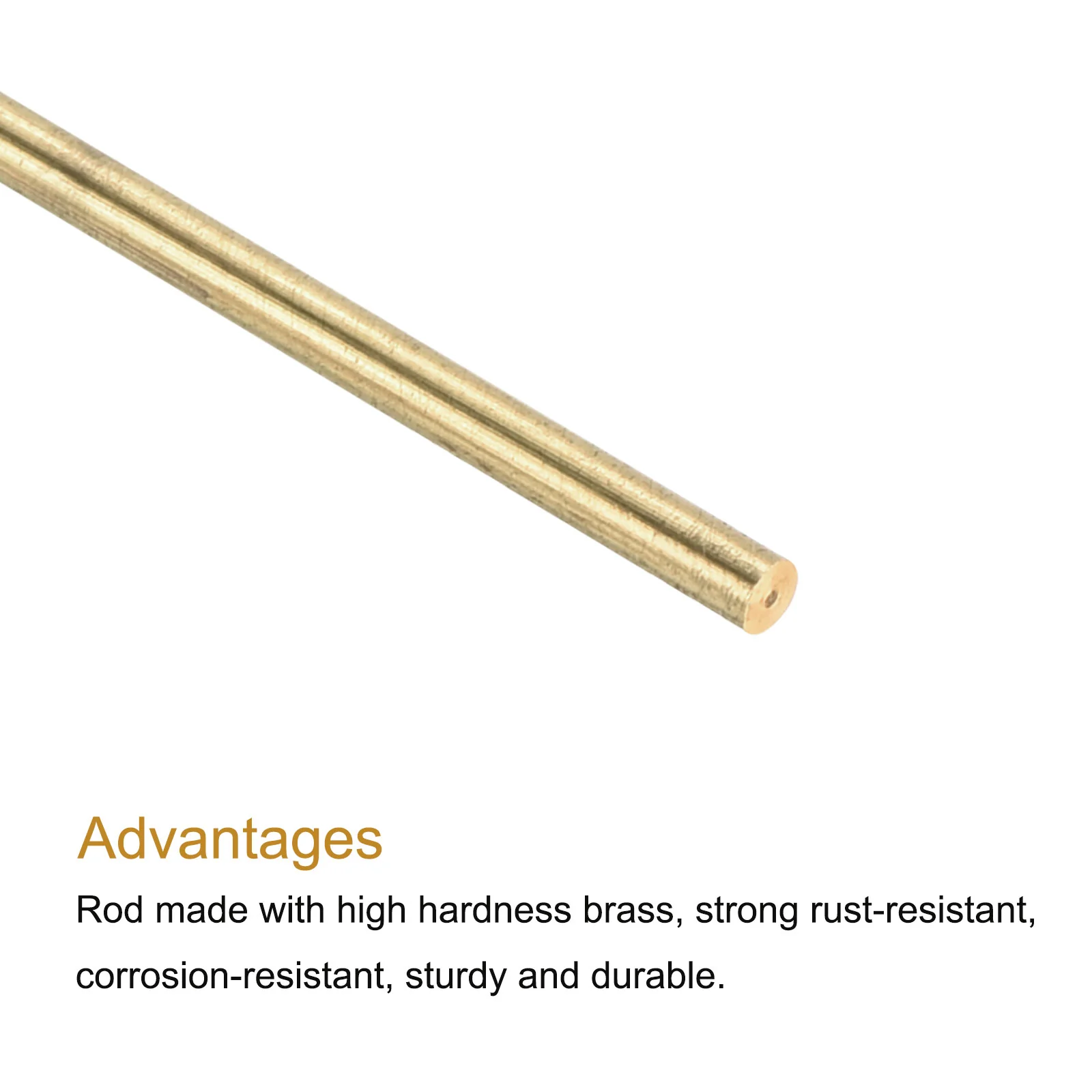 Brass Rod,Brass Solid Round Rod 2mm Diameter 100mm Length Lathe Bar Stock 21pcs - Image 3