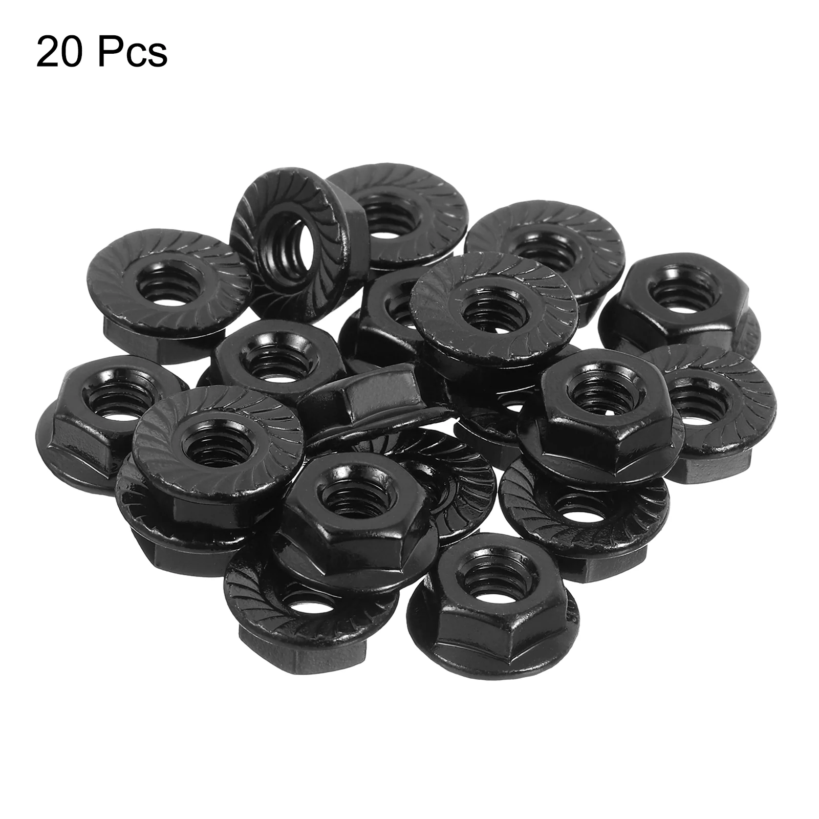 Uxcell 1/4-20 Serrated Flange Hex Lock Nuts, 20Pcs 304 Stainless Steel Flange Nut - Image 3