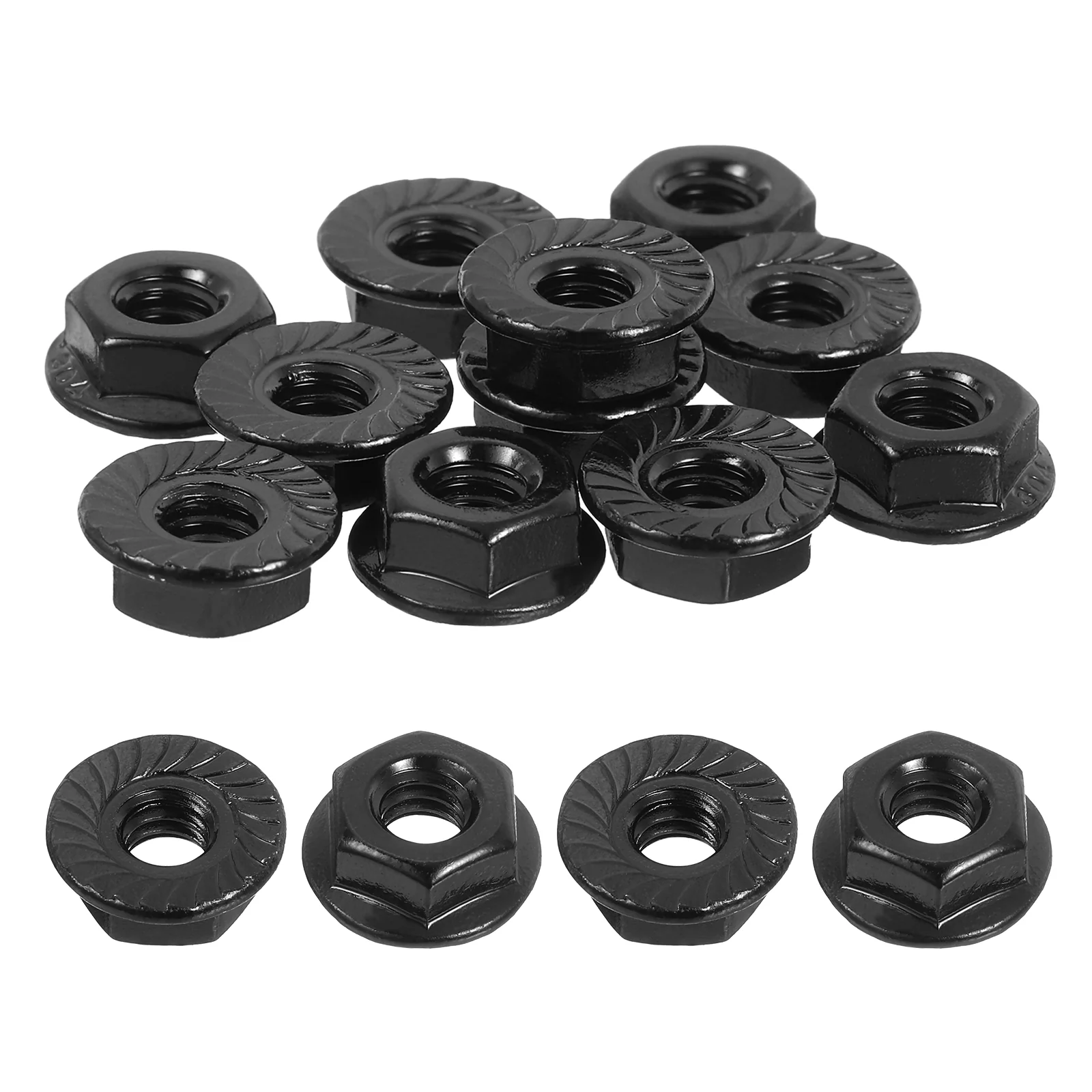 Uxcell 1/4-20 Serrated Flange Hex Lock Nuts, 15Pcs 304 Stainless Steel Flange Nut