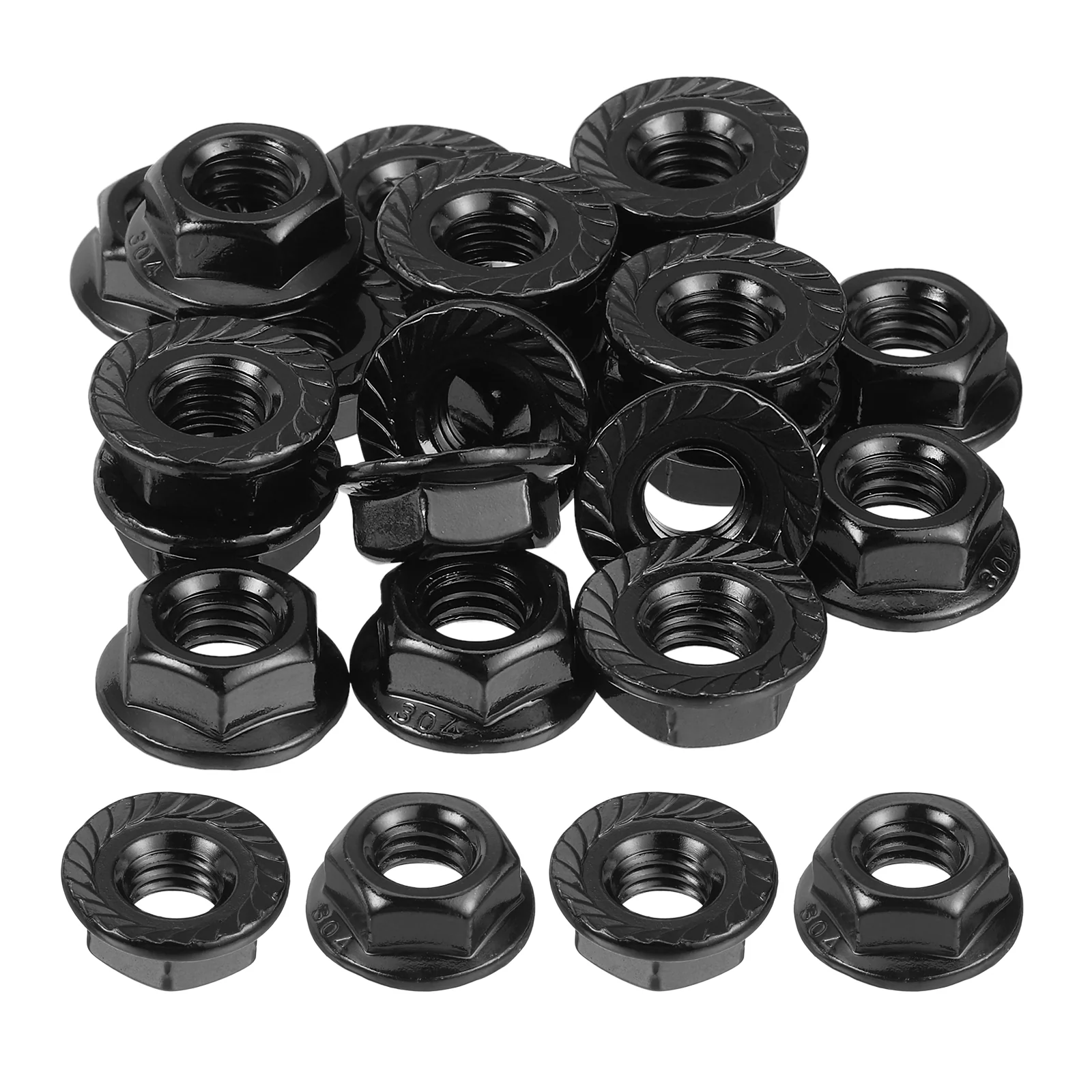 Uxcell 5/16-18 Serrated Flange Hex Lock Nuts, 25Pcs 304 Stainless Steel Flange Nut