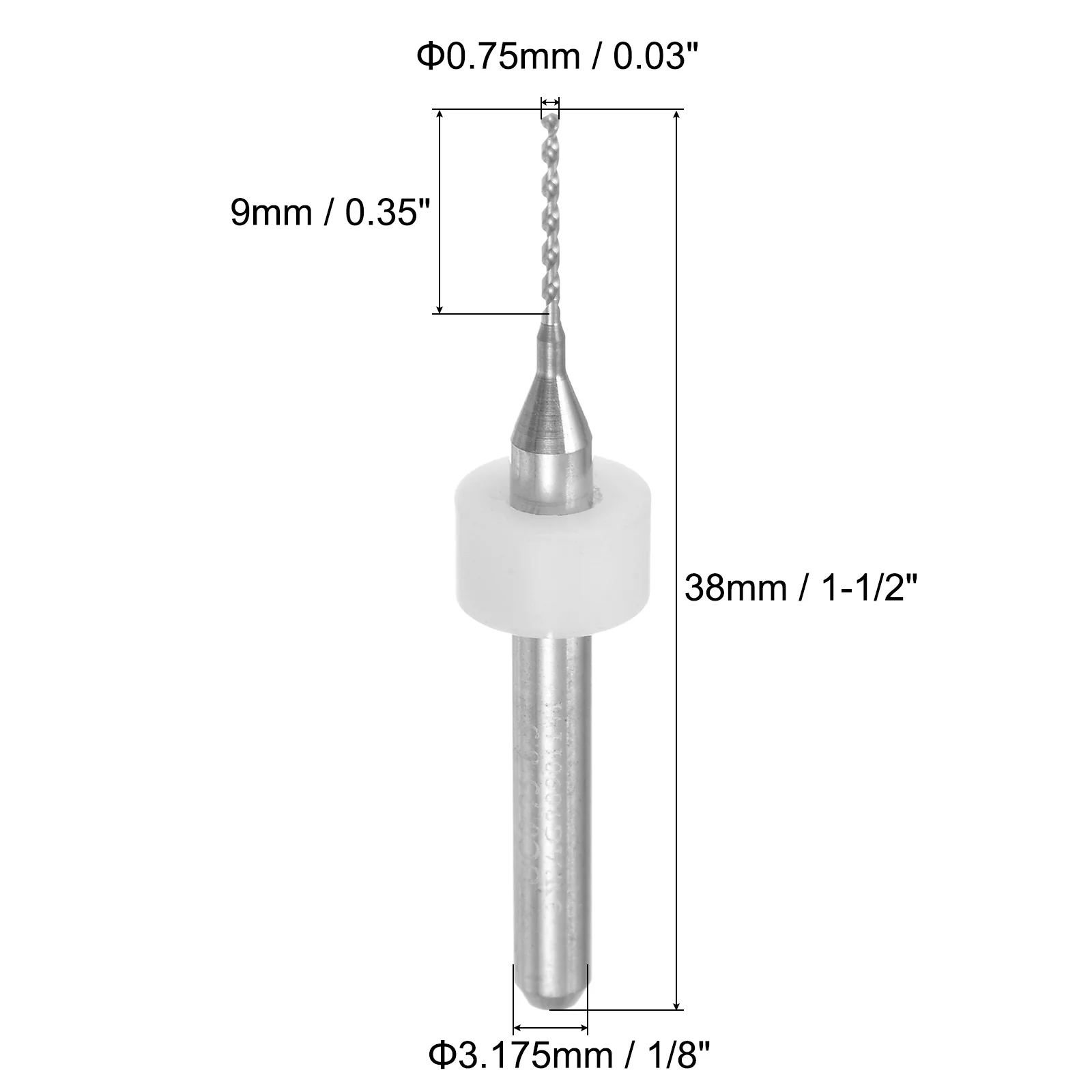 Uxcell 20pcs 0.75mm Carbide CNC Engraving Circuit Board Micro PCB Drill Bits - Image 2