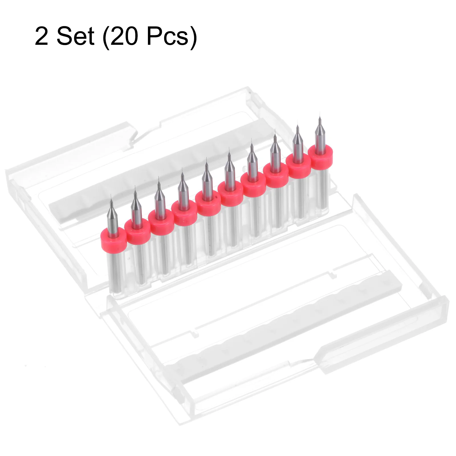 Uxcell 20pcs 0.1mm Carbide CNC Engraving Circuit Board Micro PCB Drill Bits - Image 3