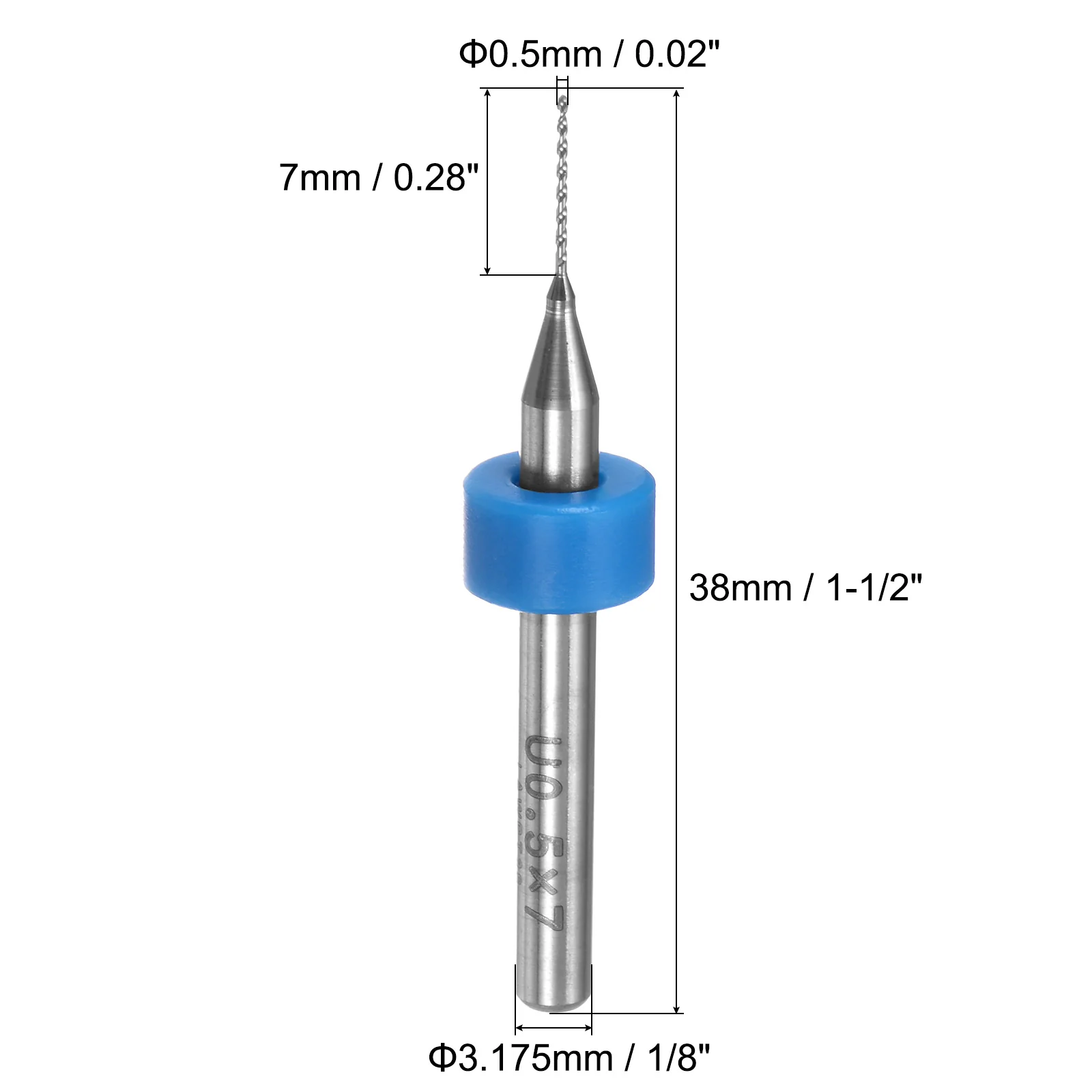 Uxcell 40pcs 0.5mm Tungsten Carbide CNC Engraving Print Circuit Board PCB Drill Bits - Image 2