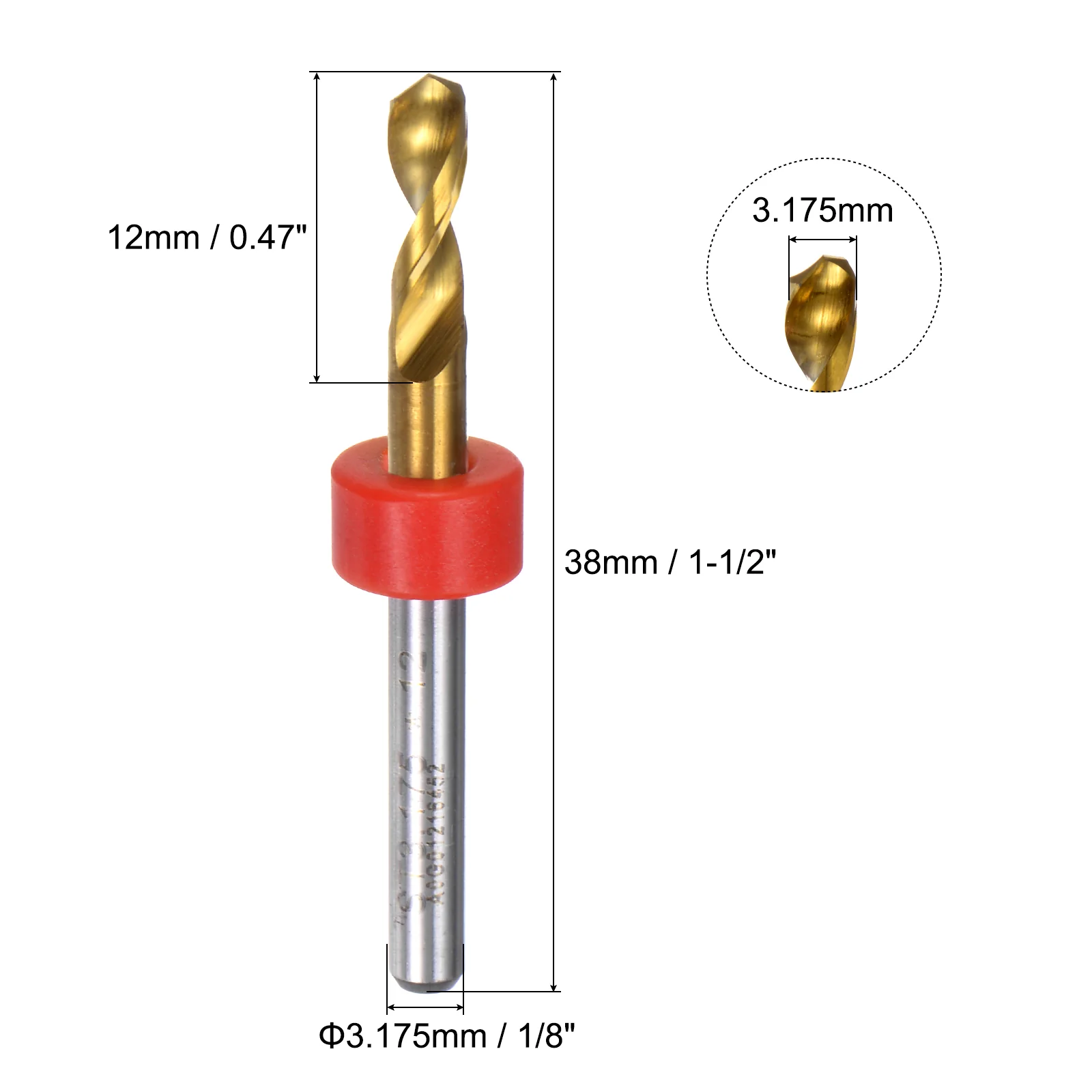 Uxcell 3.175mm PCB Drill Bits 1/8" Shank Carbide Micro Twist Mini Drill Bits, 10pcs - Image 2