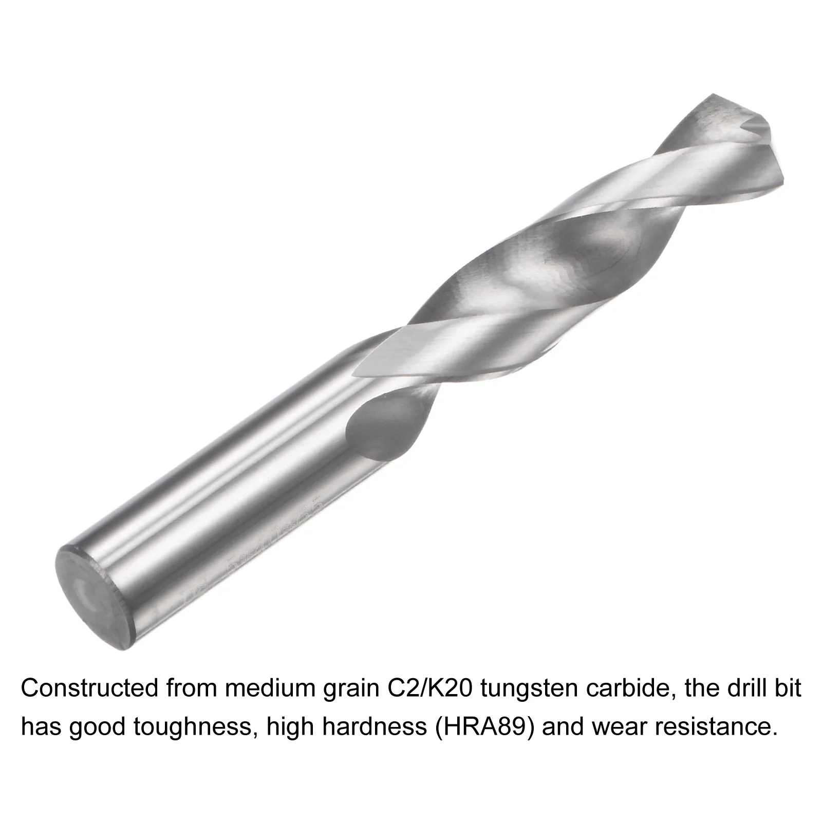 Uxcell 8.5mm C2/K20 Tungsten Carbide Straight Shank Spiral Flutes Twist Drill Bits 2pcs - Image 4
