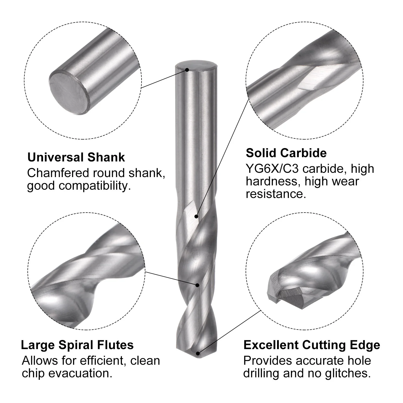 Uxcell Solid Carbide Twist Drill Bit 9mm YG6X/C3 Carbide for Drilling Metal Plastic - Image 3
