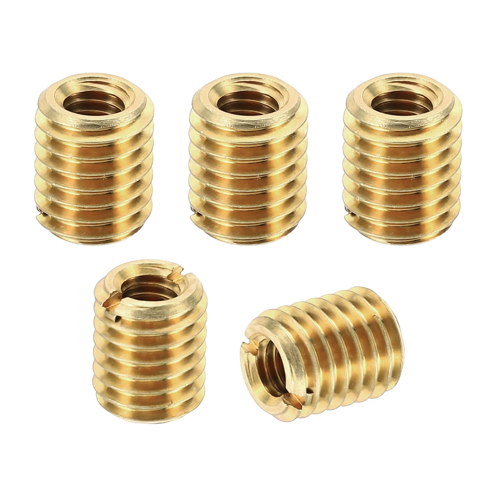 Brass Threaded Repair Insert Nut, 5 Pcs M10x1.5 Male to M6x1 Female Thread Sleeve Inserts Reducing Nut Adapter Reducer Screw Sleeves 12mm